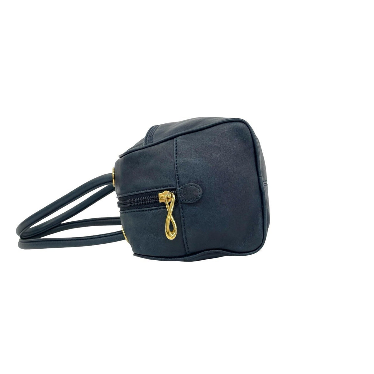Loewe Navy Leather Boston Bag Handbag (Pre-Owned)