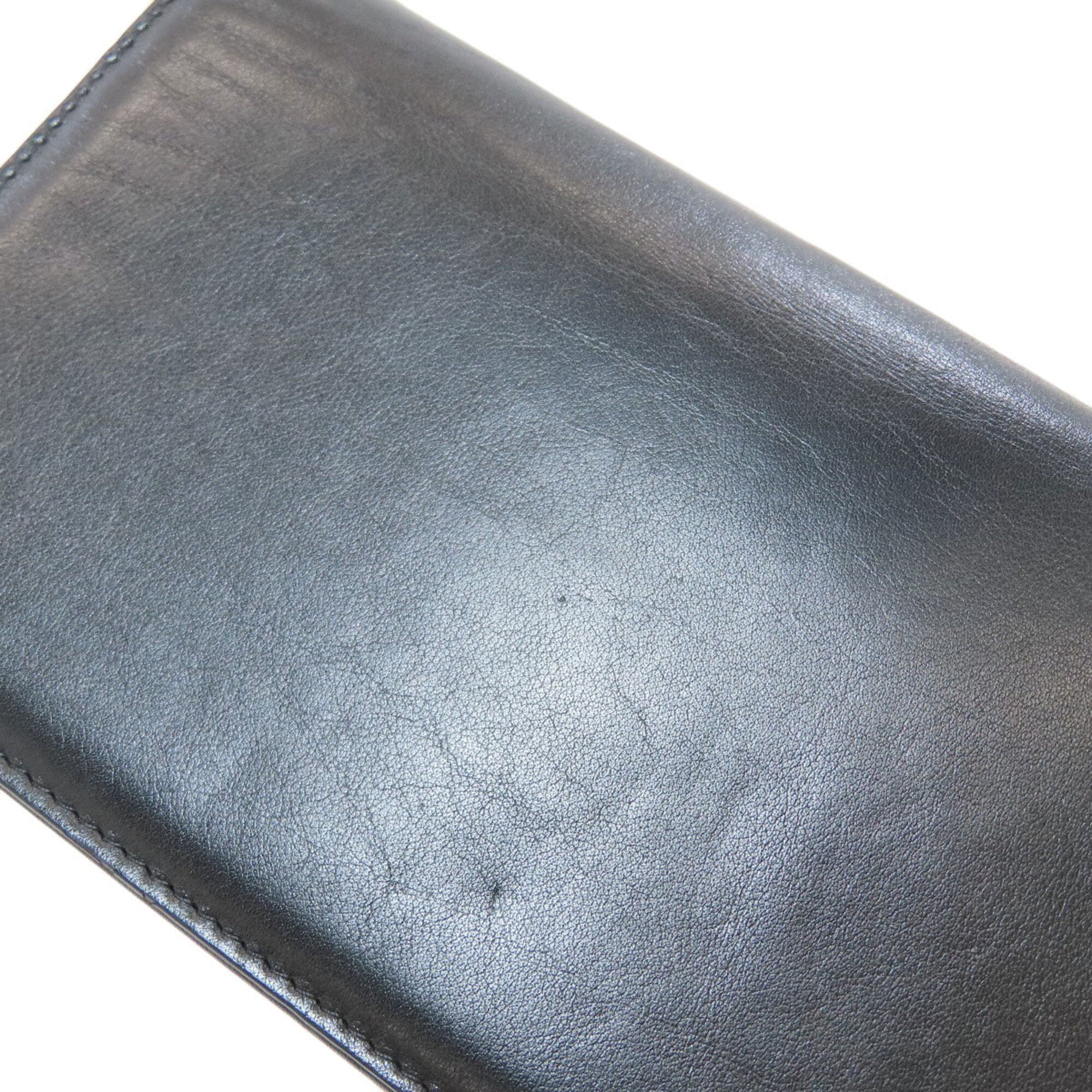 Chanel Black Leather Long Wallet (Bi-Fold) (Pre-Owned)