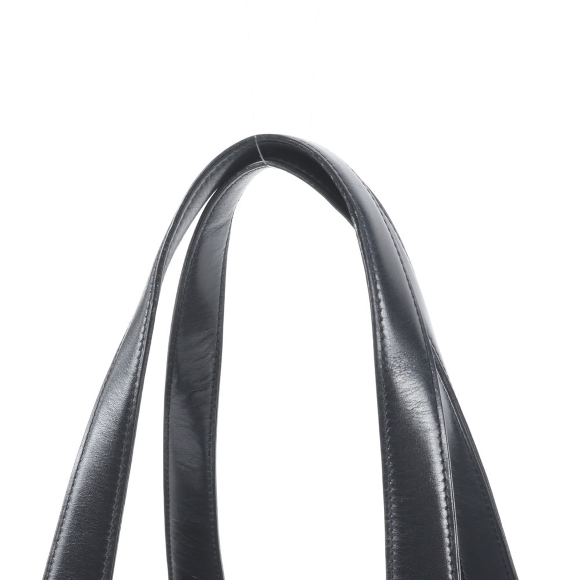 Chanel Black Leather Nylon Shoulder Bag Tote Bag (Pre-Owned)