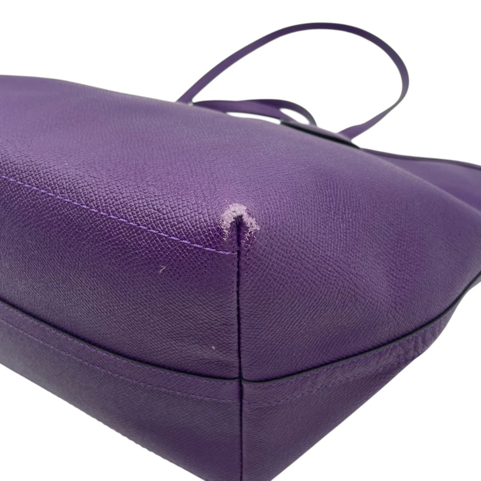 Coach Purple Leather Handbag Tote Bag (Pre-Owned)