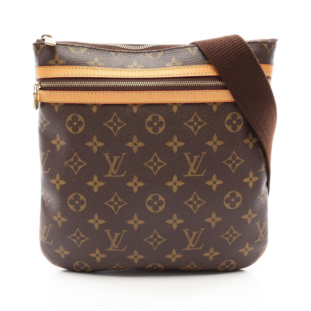 Louis Vuitton Brown Monogram Coated Canvas Leather Handbag Shoulder Bag (Pre-Owned)