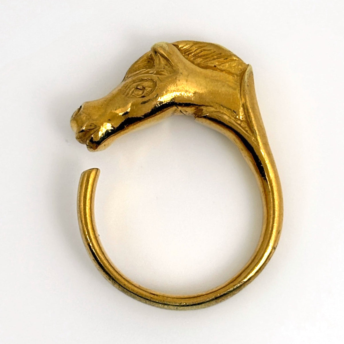 Hermes Gold Gold Plating Band Ring (Pre-Owned)