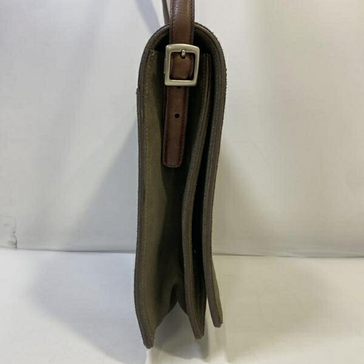 Coach Blue Khaki Suede Shoulder Bag (Pre-Owned)