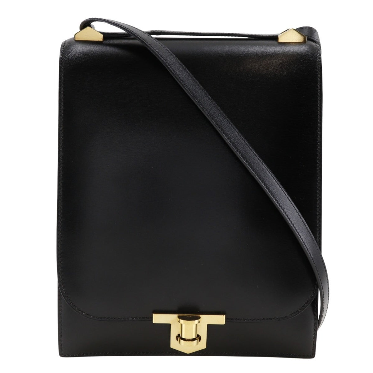 Hermes Black Box Calf Leather Shoulder Bag (Pre-Owned)