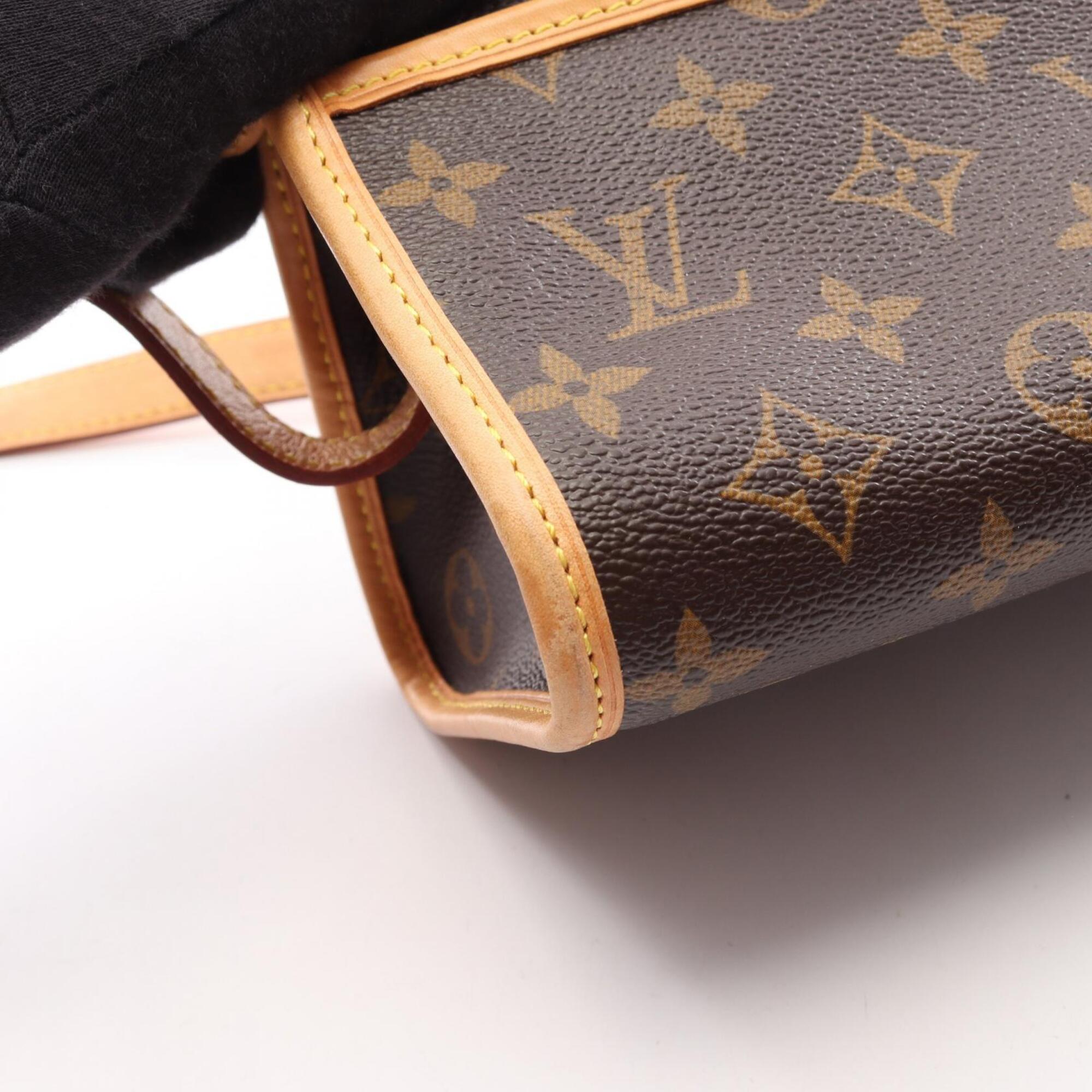 Louis Vuitton Brown Coated Canvas Leather Handbag Shoulder Bag (Pre-Owned)