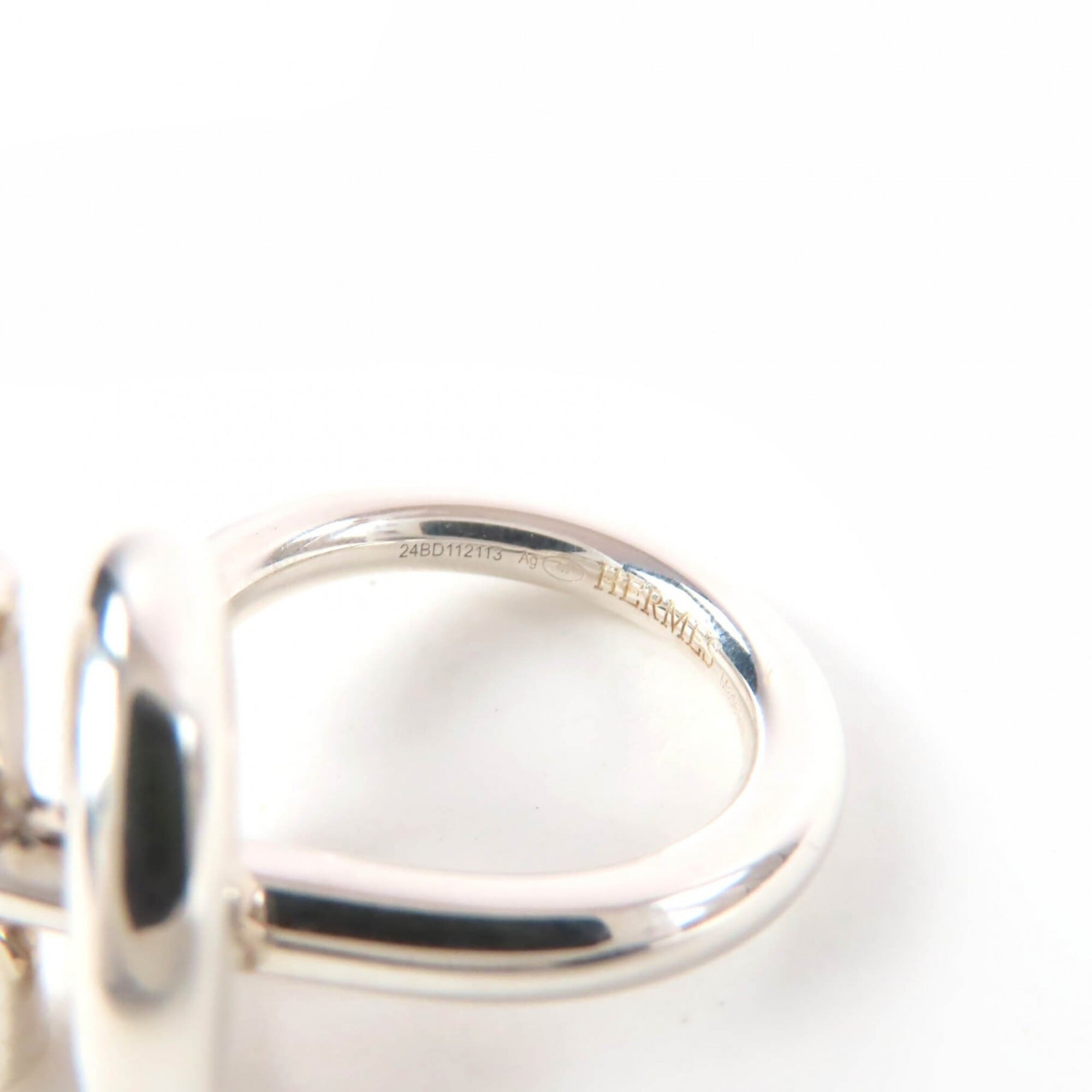 Hermes Silver Silver 925 Band Ring (Pre-Owned)