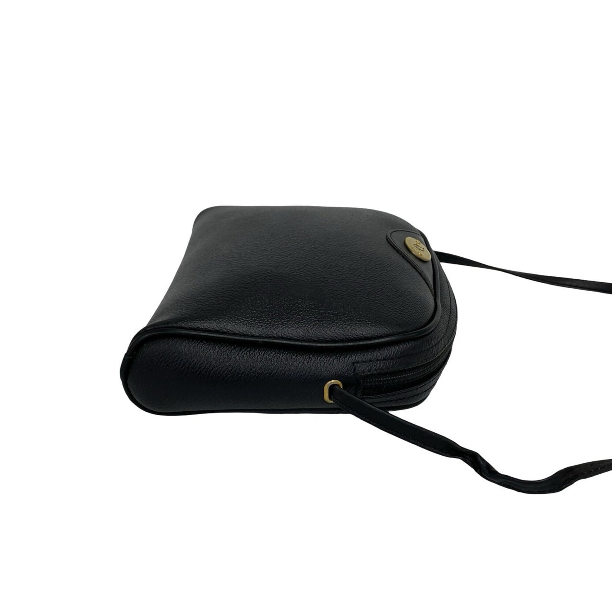 Christian Dior Black Leather Pochette Shoulder Bag (Pre-Owned)