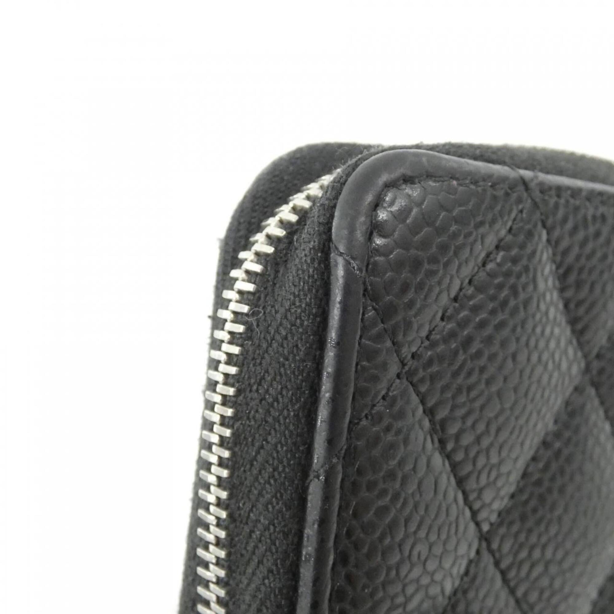 Chanel Black Grained Calfskin Coin Purse/Coin Case (Pre-Owned)