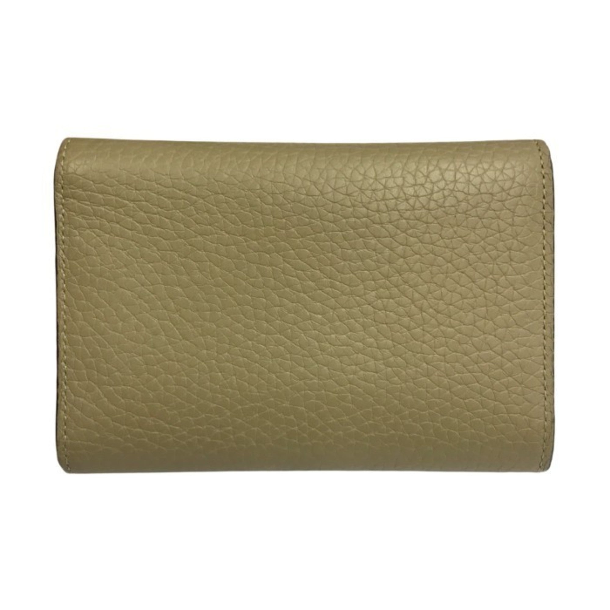 Louis Vuitton Beige Leather Wallet (Tri-Fold) (Pre-Owned)
