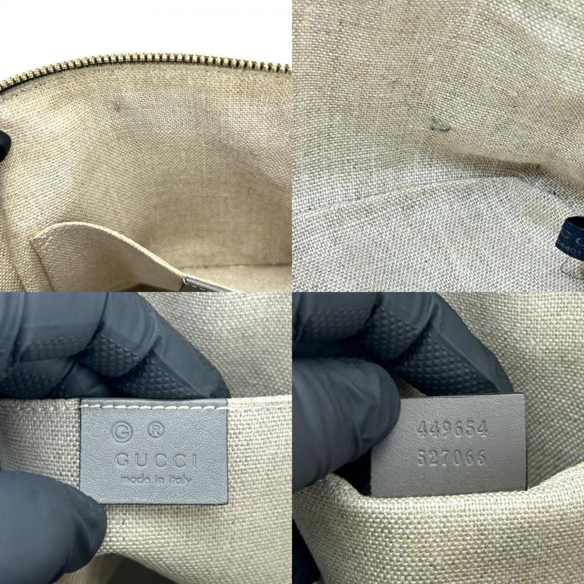 Gucci Gray Leather Handbag Shoulder Bag (Pre-Owned)