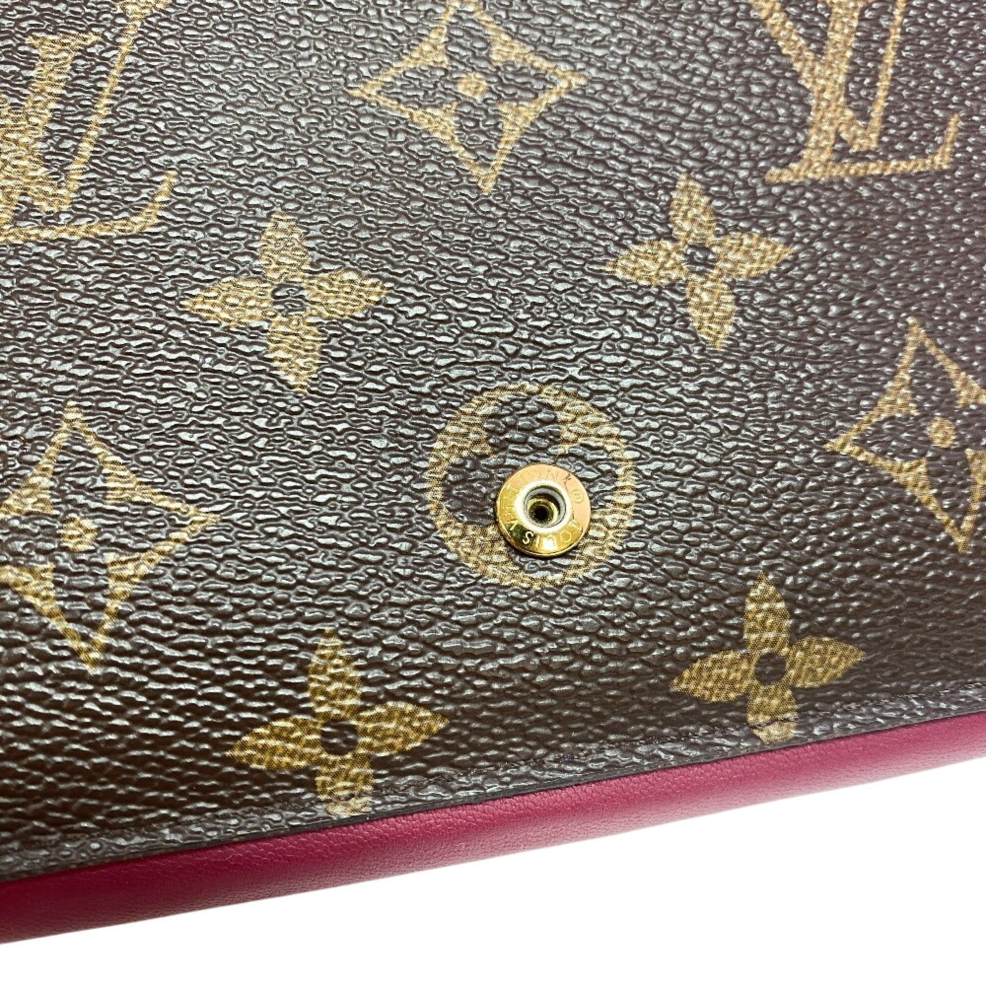 Louis Vuitton Monogram Brown Leather Long Wallet (Bi-Fold) (Pre-Owned)