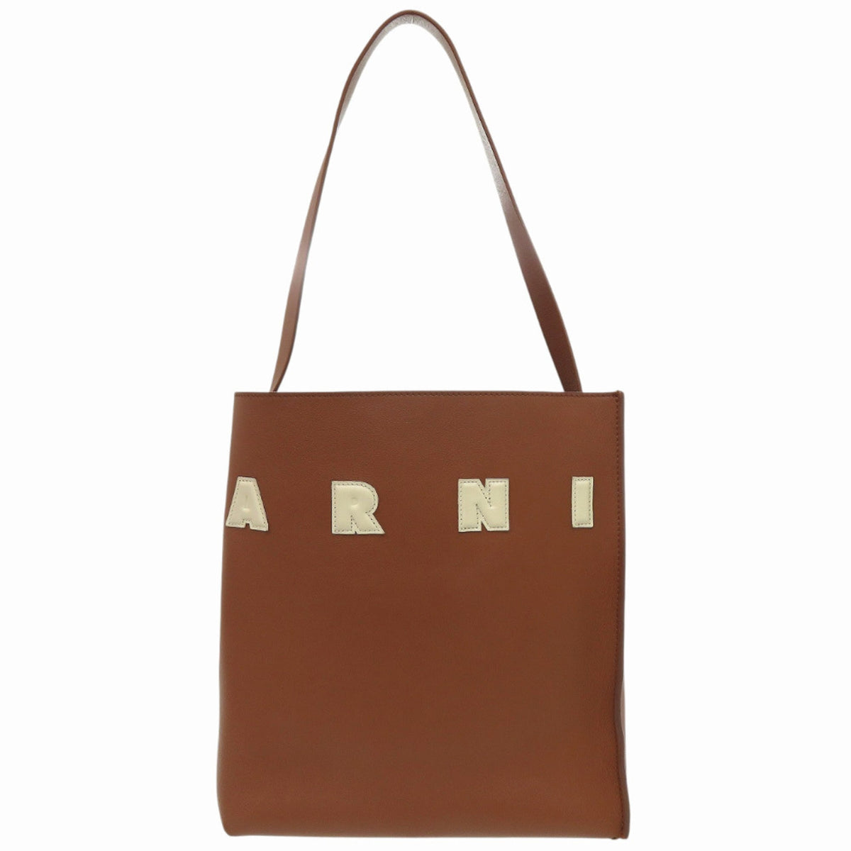 Marni Brown Ivory Leather Shoulder Bag (Pre-Owned)