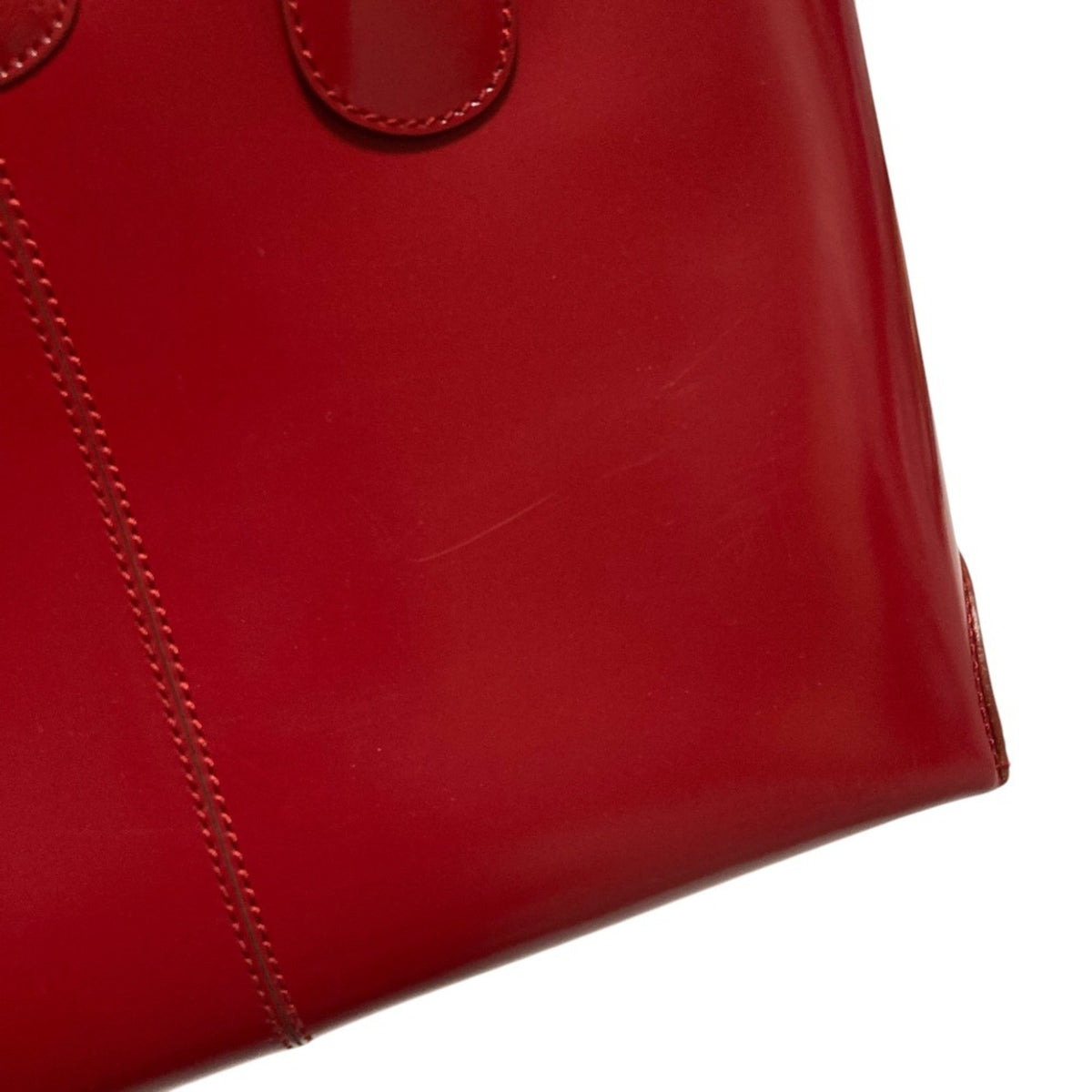 Tod's Red Color Leather Handbag Shoulder Bag (Pre-Owned)