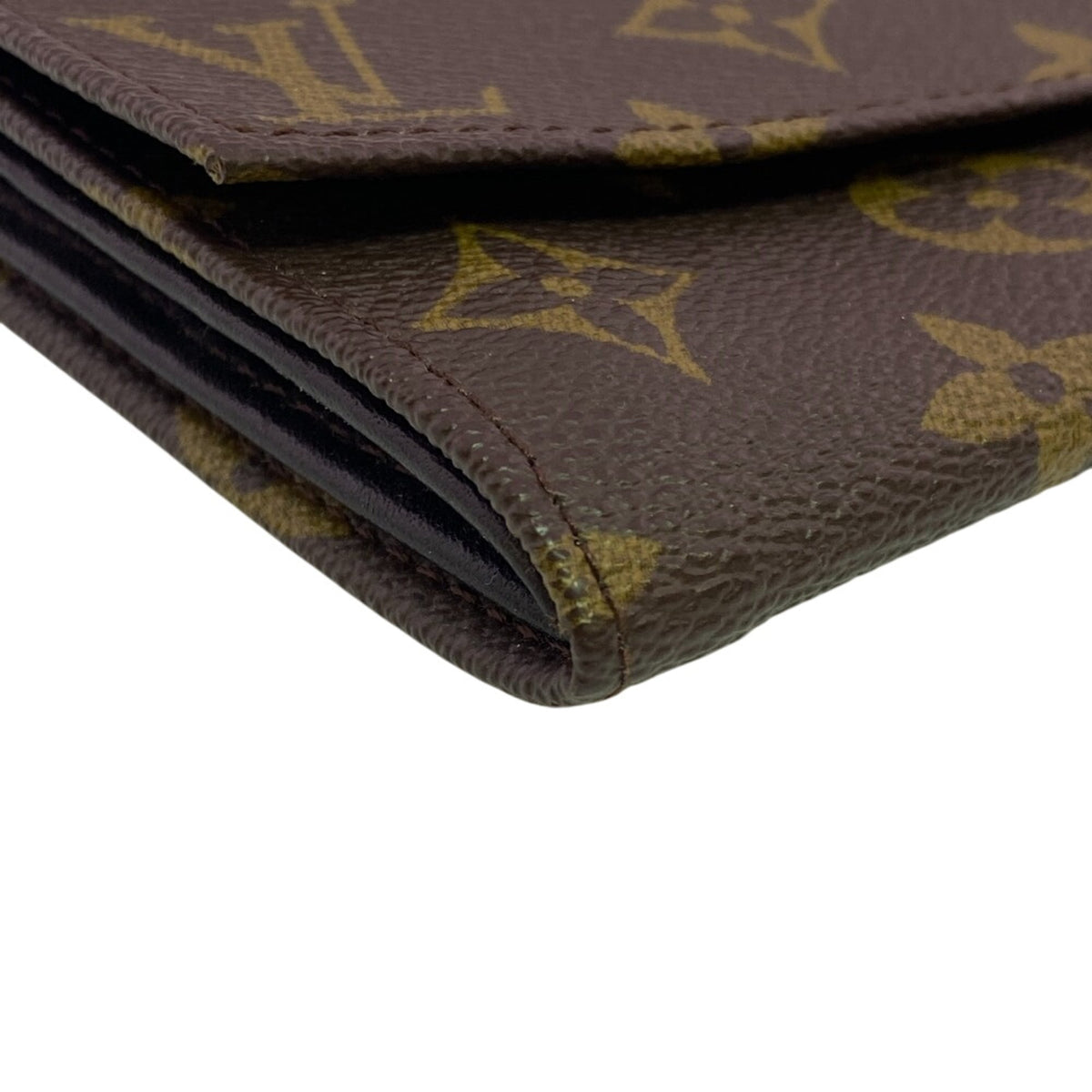 Louis Vuitton Brown Leather Long Wallet (Bi-Fold) (Pre-Owned)