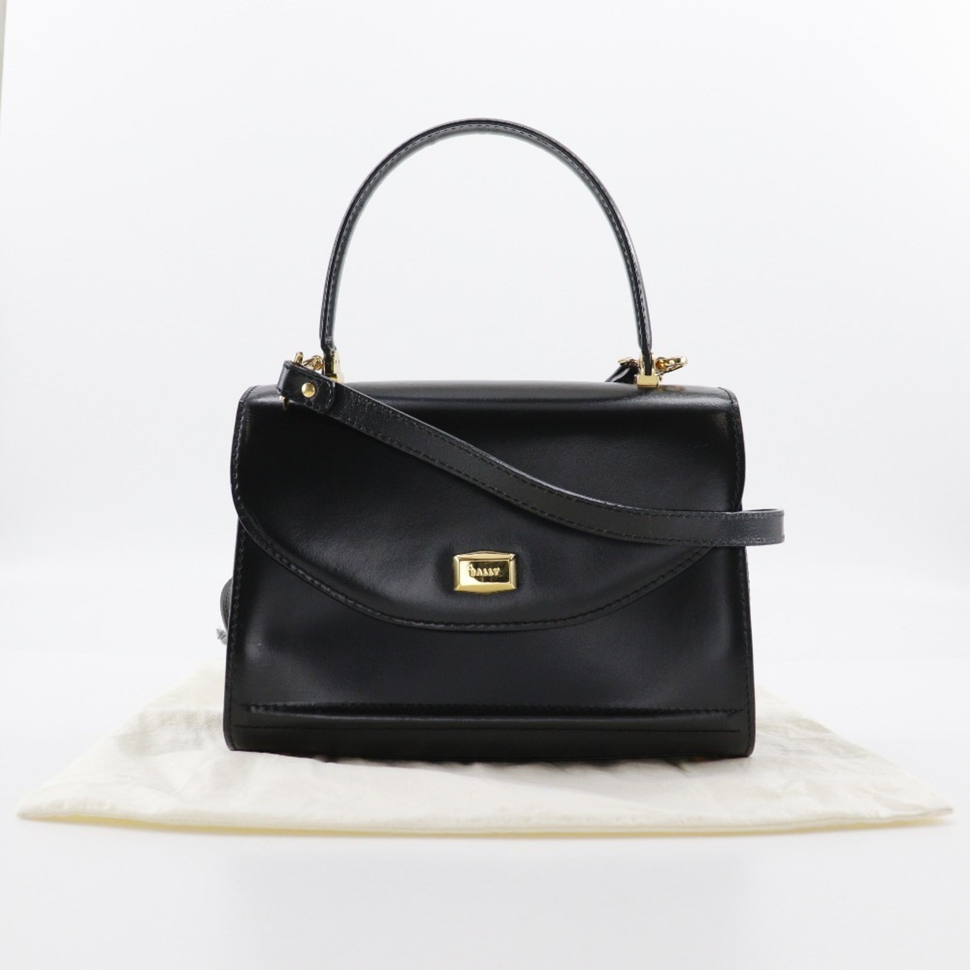Bally Black Leather Handbag (Pre-Owned)