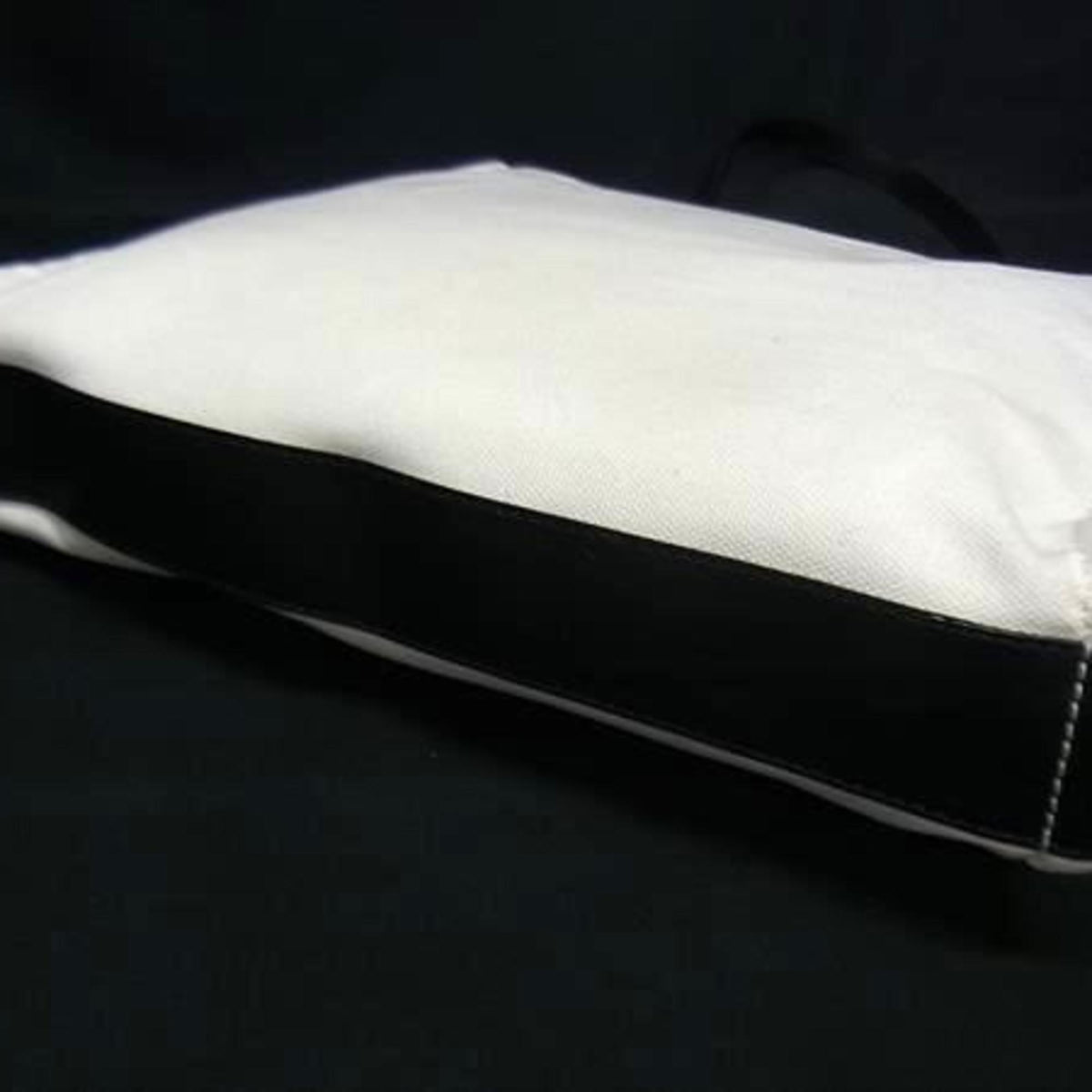 Jimmy Choo White Canvas Leather Handbag Shoulder Bag Tote Bag (Pre-Owned)