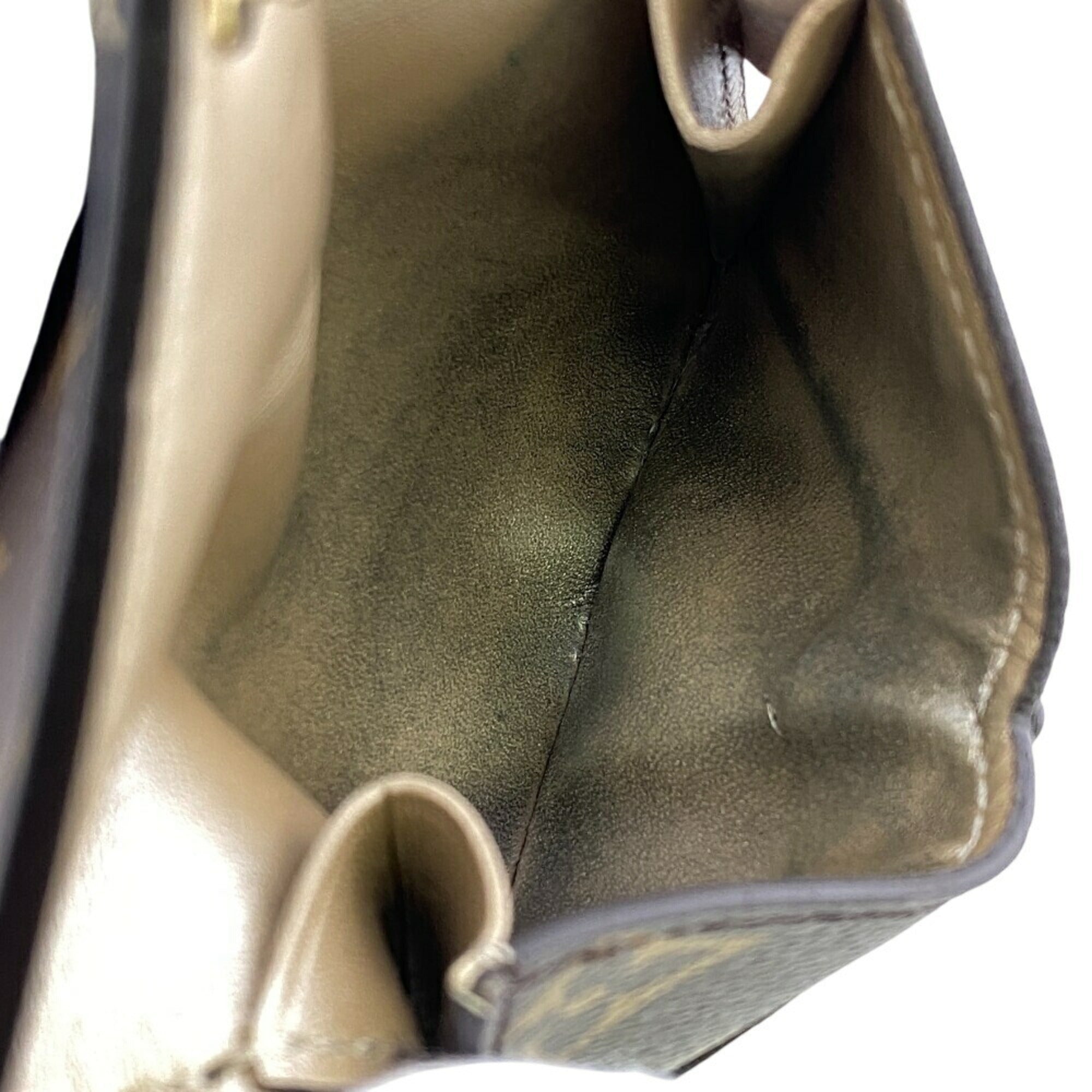 Louis Vuitton Brown Leather Wallet (Tri-Fold) (Pre-Owned)