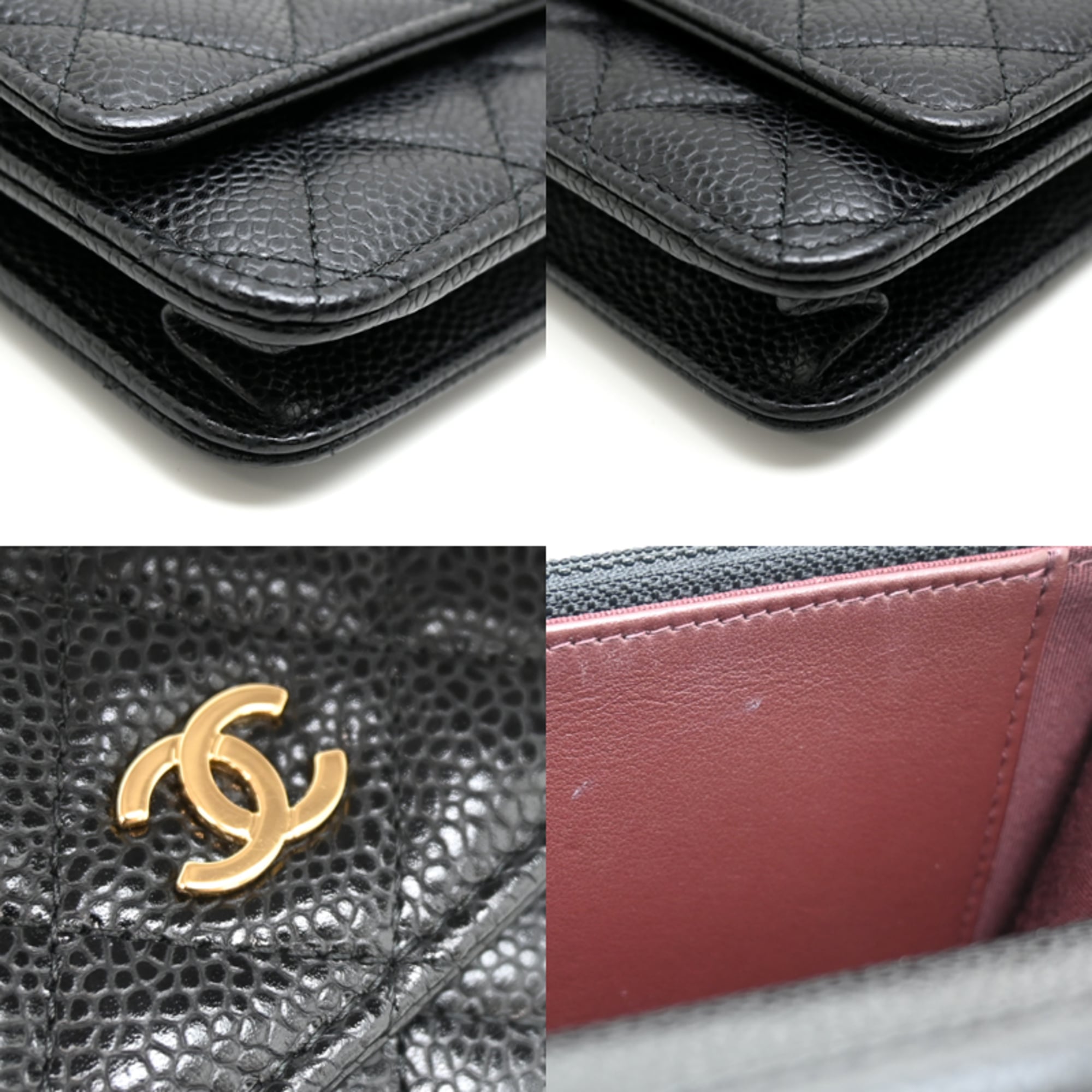Chanel Grained Calfskin Chain/Shoulder Wallet (Pre-Owned)