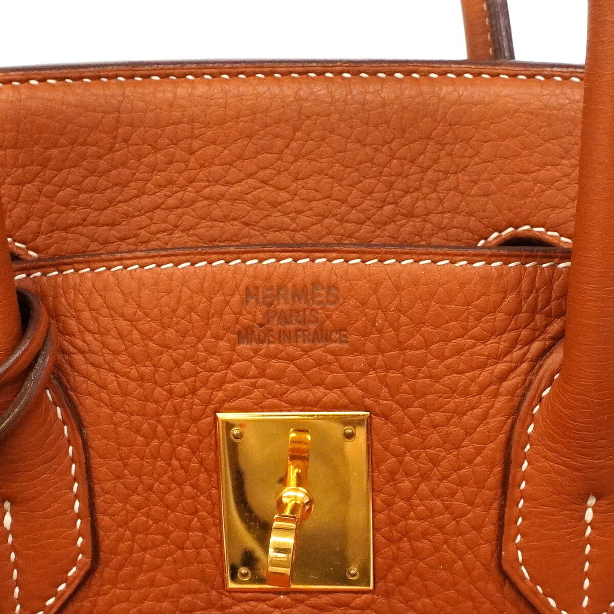 Hermes Natural Taurillon Clemence Leather Handbag (Pre-Owned)