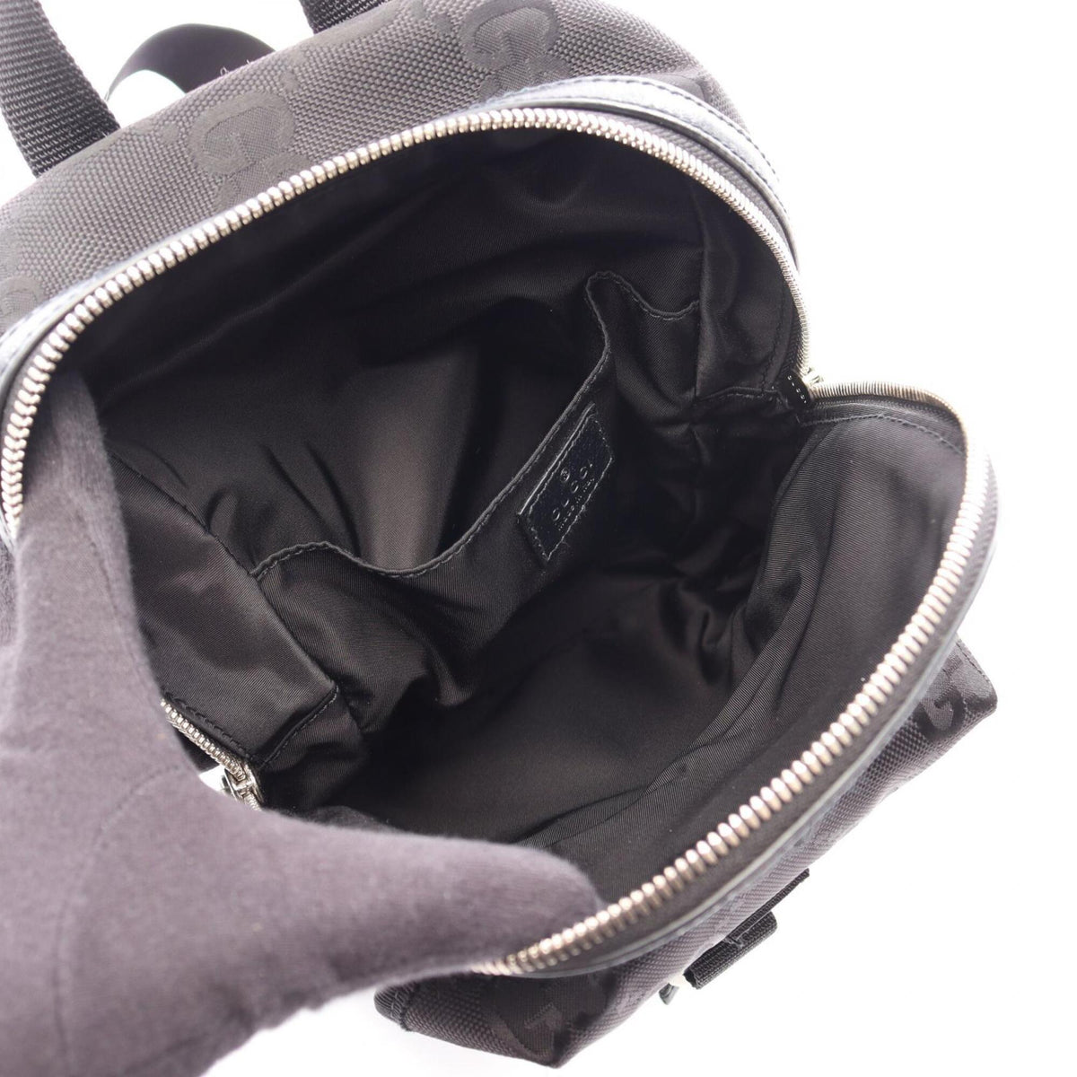 Gucci Black Leather Nylon Canvas Fanny Pack Handbag (Pre-Owned)
