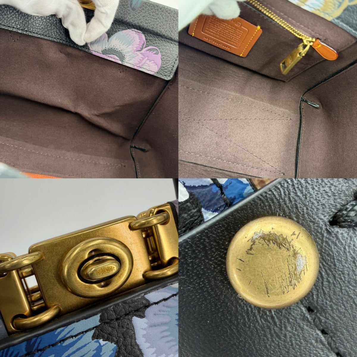 Coach Black Multi-Color Leather Handbag Shoulder Bag (Pre-Owned)