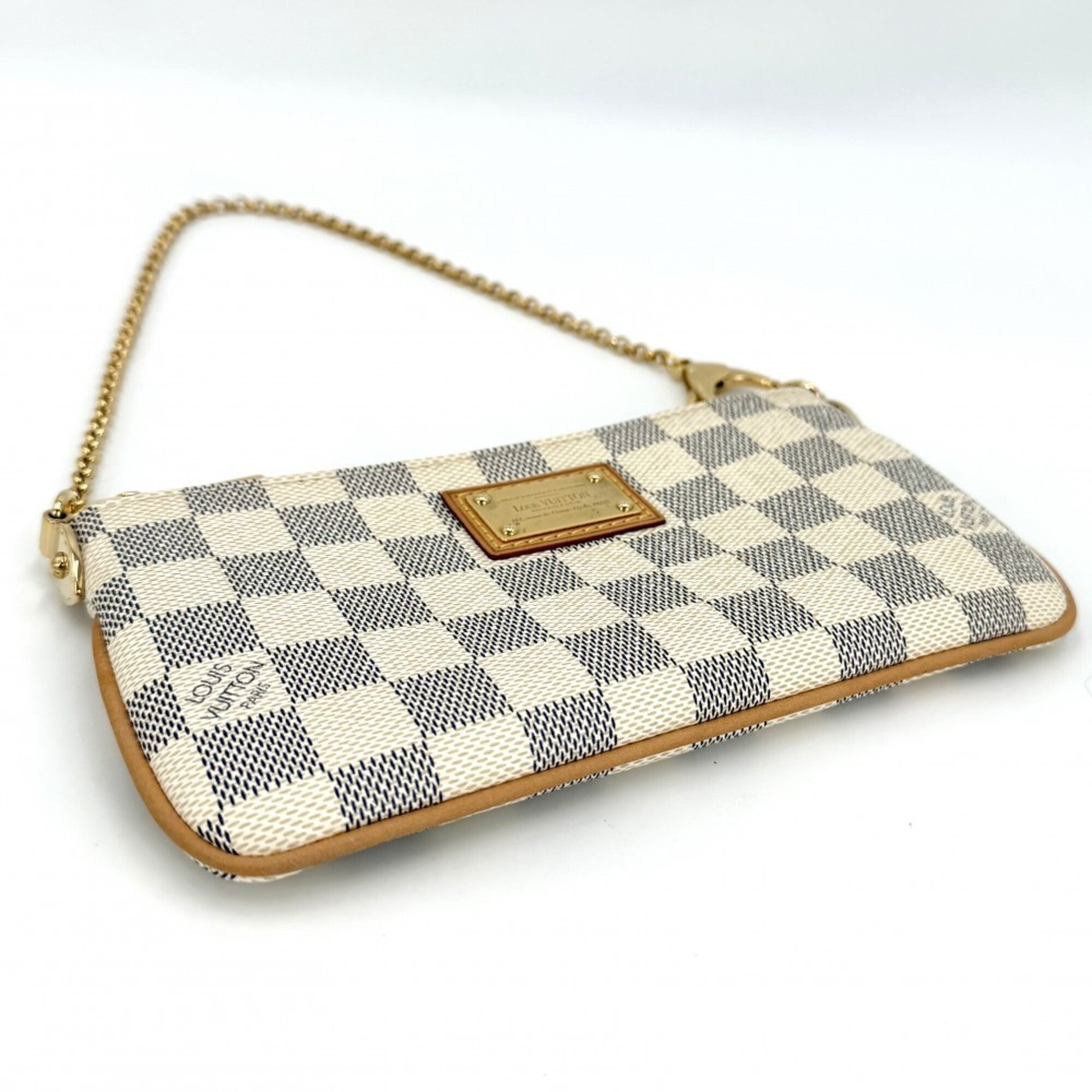 Louis Vuitton White Damier Azur Canvas Handbag Pochette Pouch (Pre-Owned)