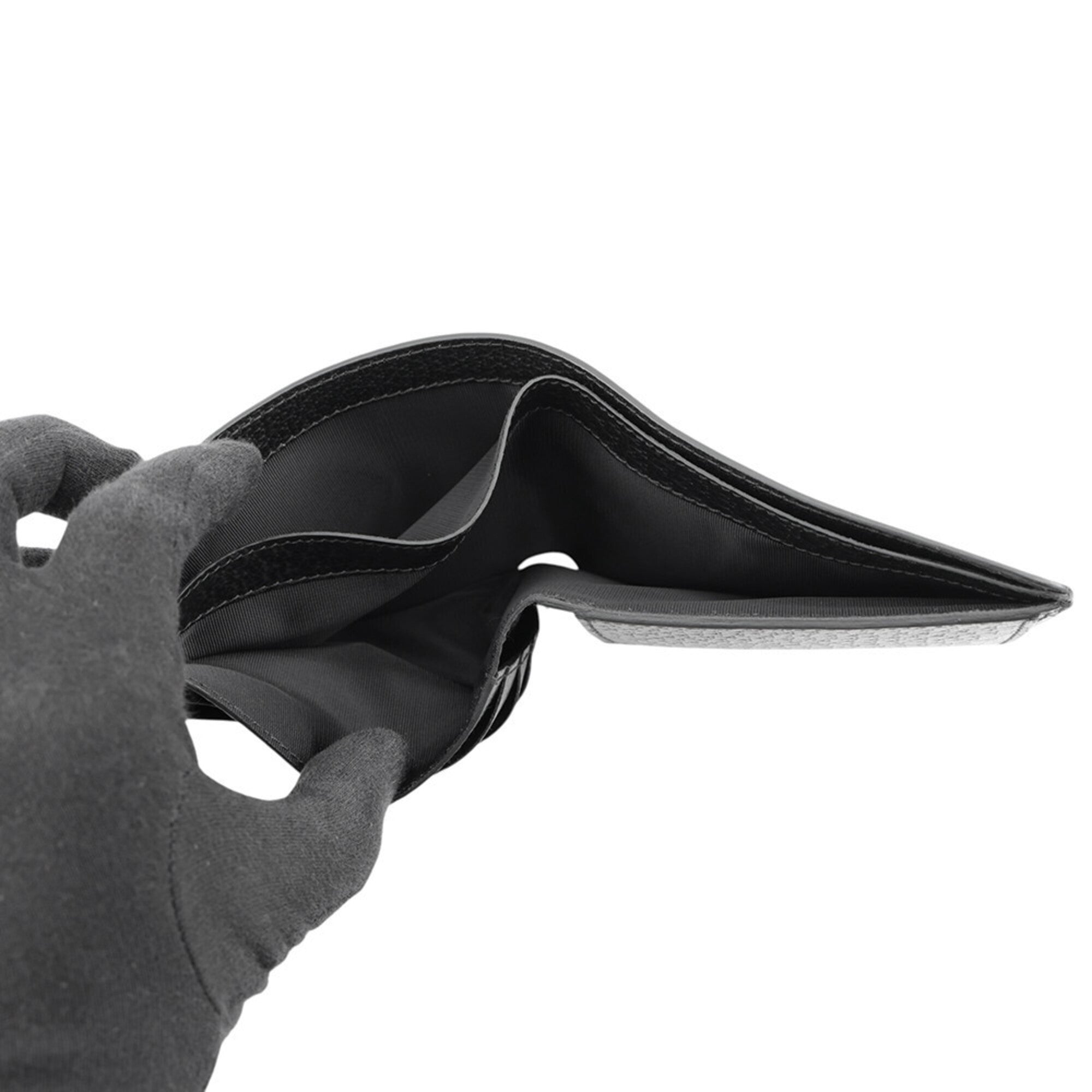 Salvatore Ferragamo Gancini Black Leather Wallet (Bi-Fold) (Pre-Owned)