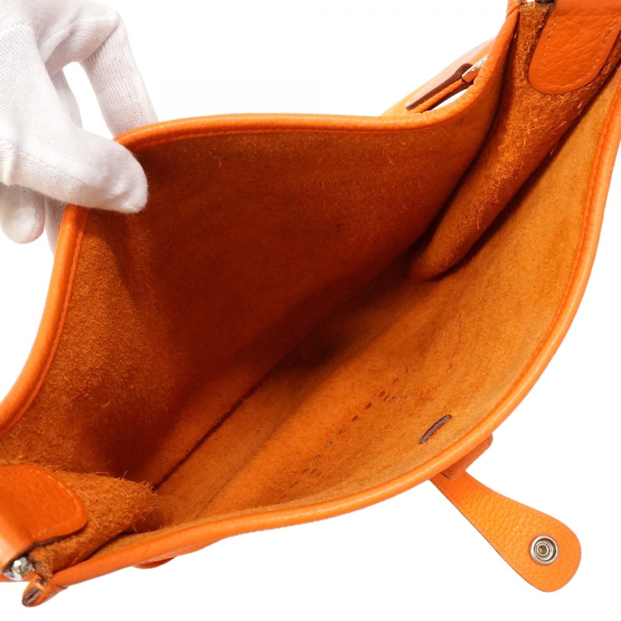 Hermes Orange Taurillon Clemence Leather Shoulder Bag (Pre-Owned)