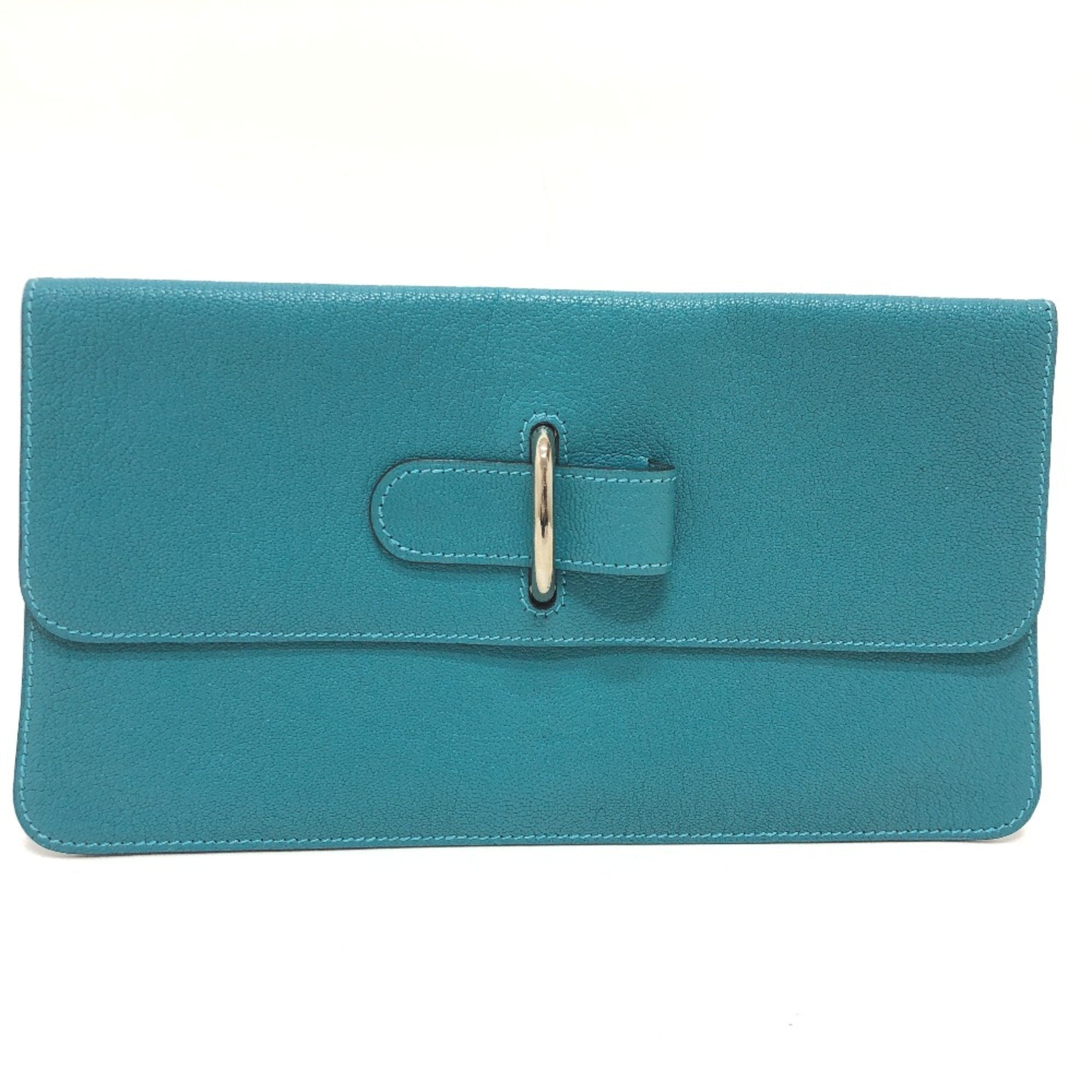 Hermes Blue Leather Pouch (Pre-Owned)