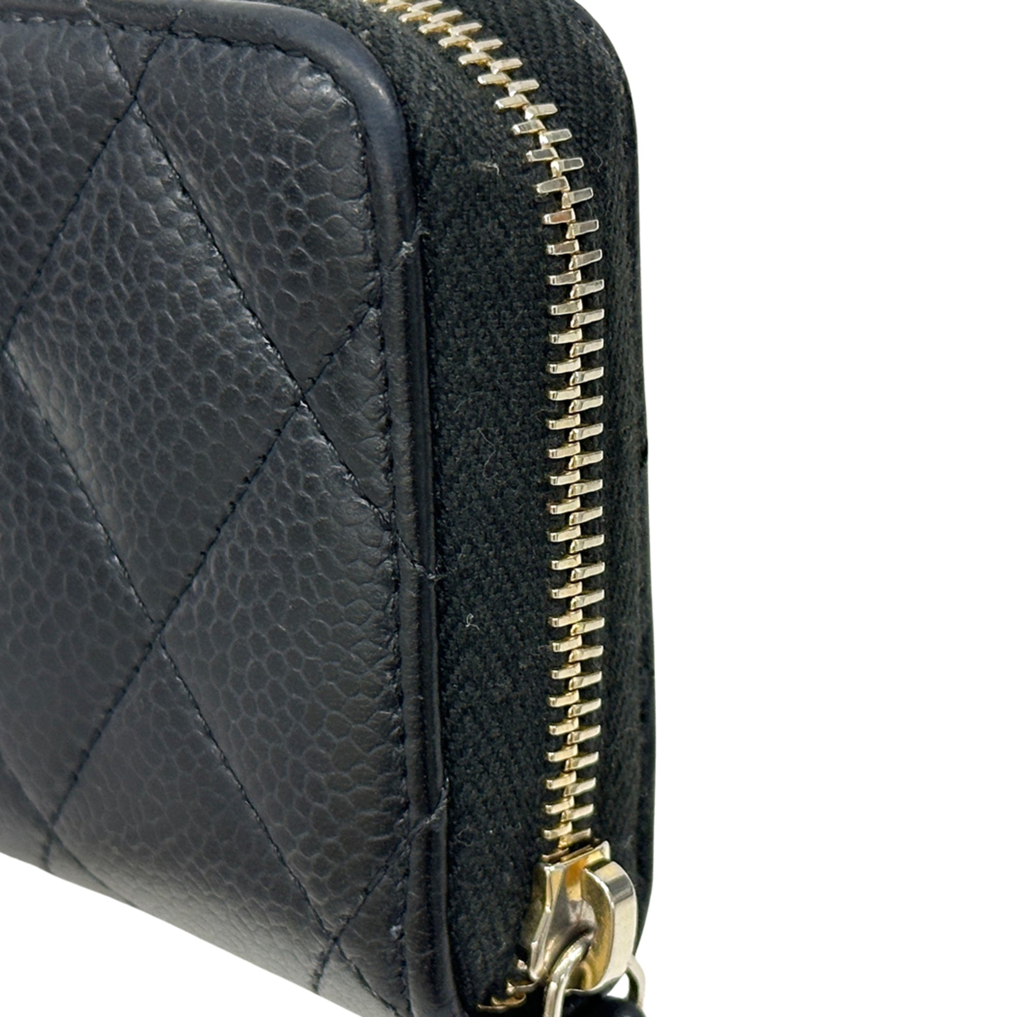 Chanel Black Grained Calfskin Coin Purse/Coin Case (Pre-Owned)