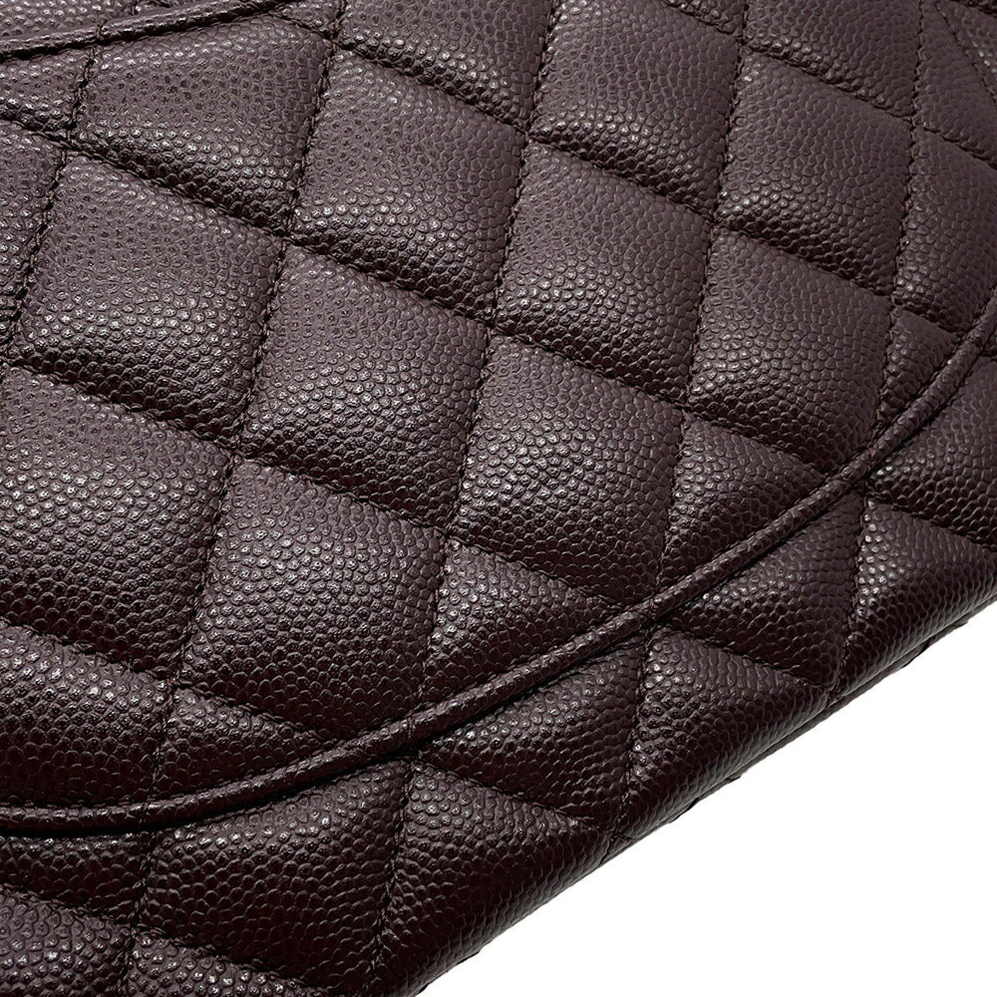 Chanel Matelasse Brown Grained Calfskin Handbag Shoulder Bag (Pre-Owned)