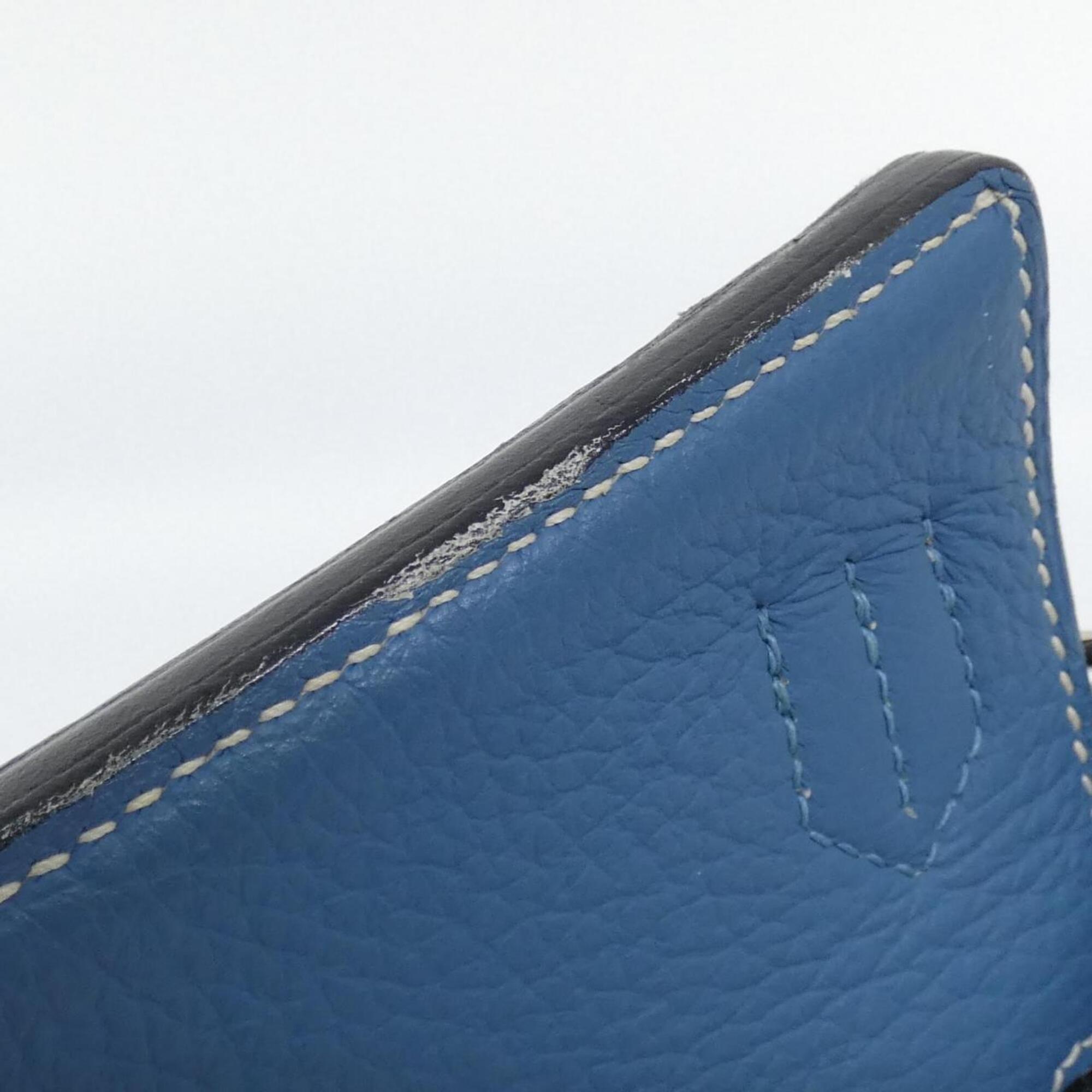 Hermes Blue Jean Taurillon Clemence Leather Shoulder Bag (Pre-Owned)