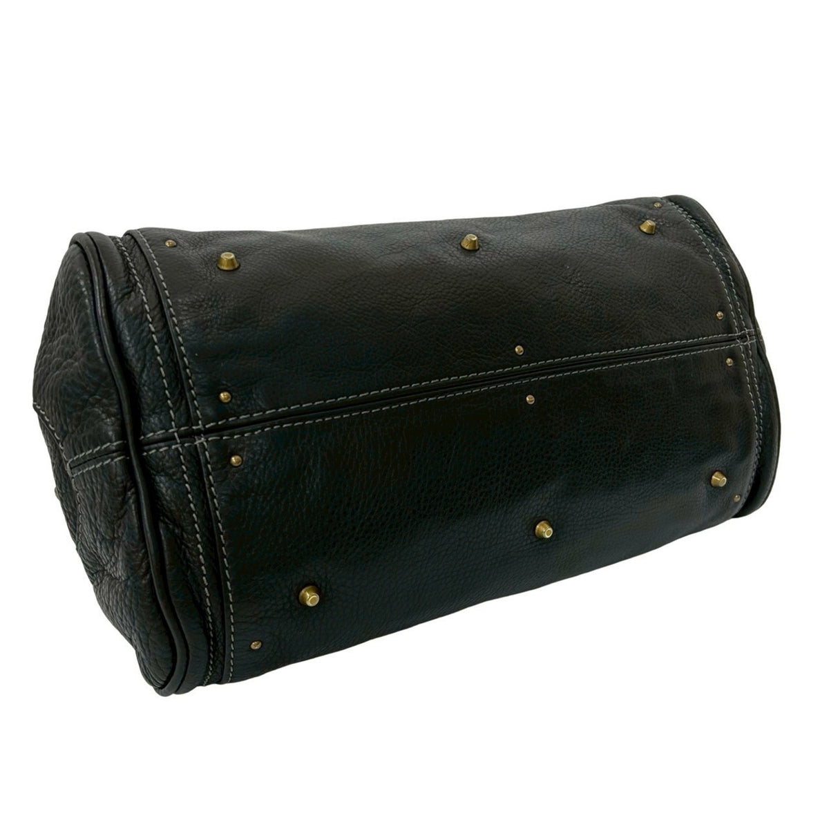 Chloé Black Leather Boston Bag Handbag Shoulder Bag (Pre-Owned)