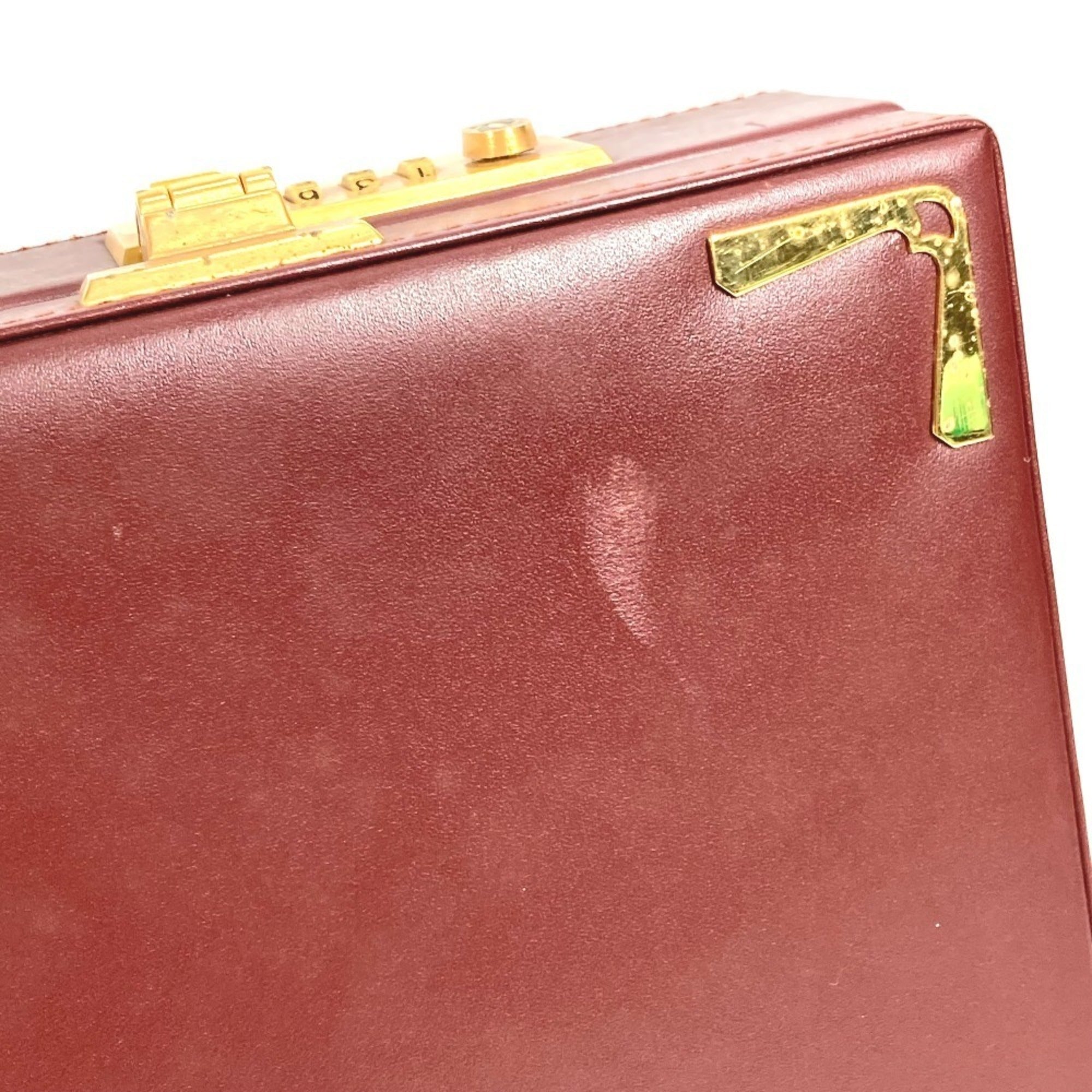 Cartier Must Wine Red Leather Attaché Case (Pre-Owned)