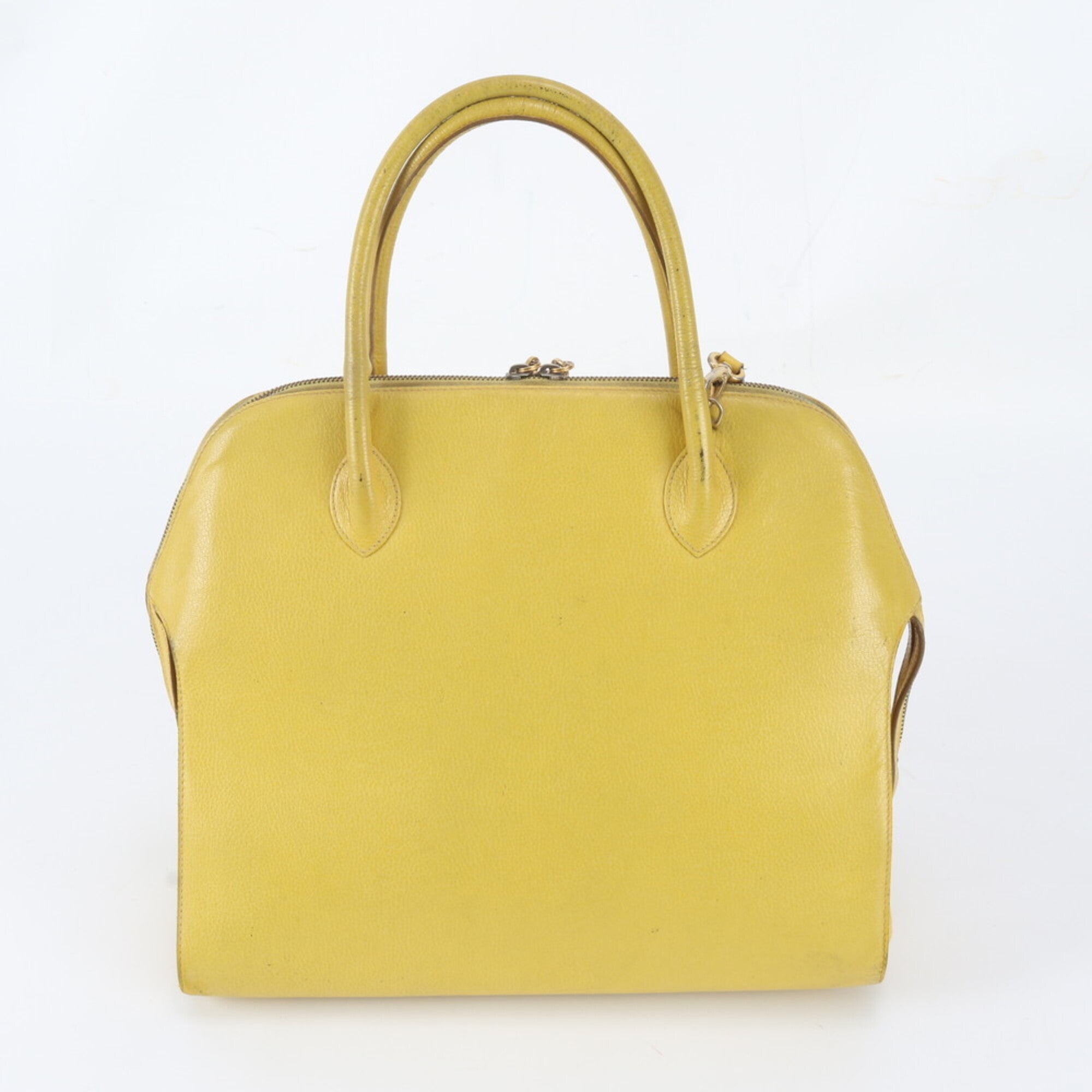 Salvatore Ferragamo Yellow Jacquard Handbag Shoulder Bag Tote Bag (Pre-Owned)