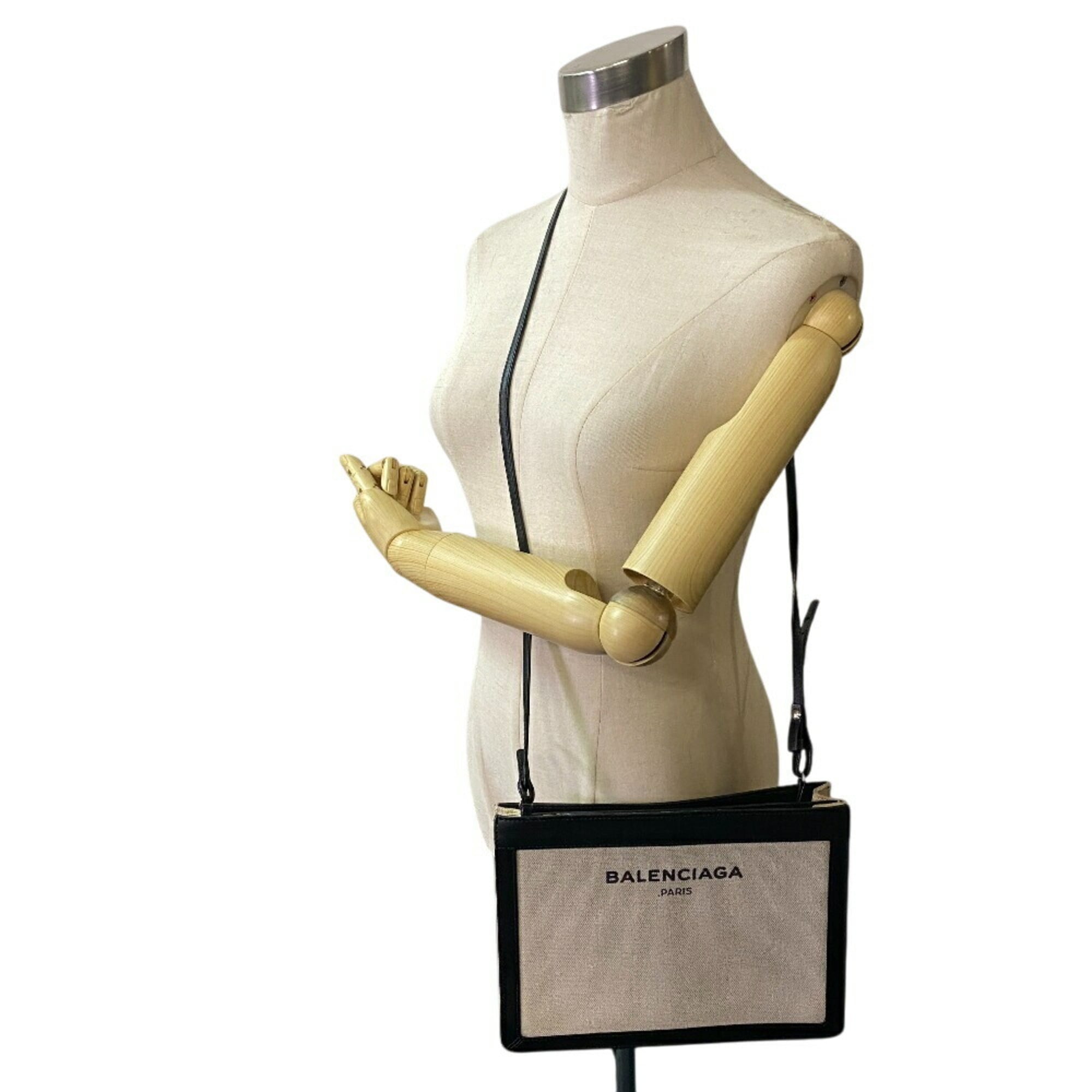 Balenciaga Beige Canvas Pochette Shoulder Bag (Pre-Owned)
