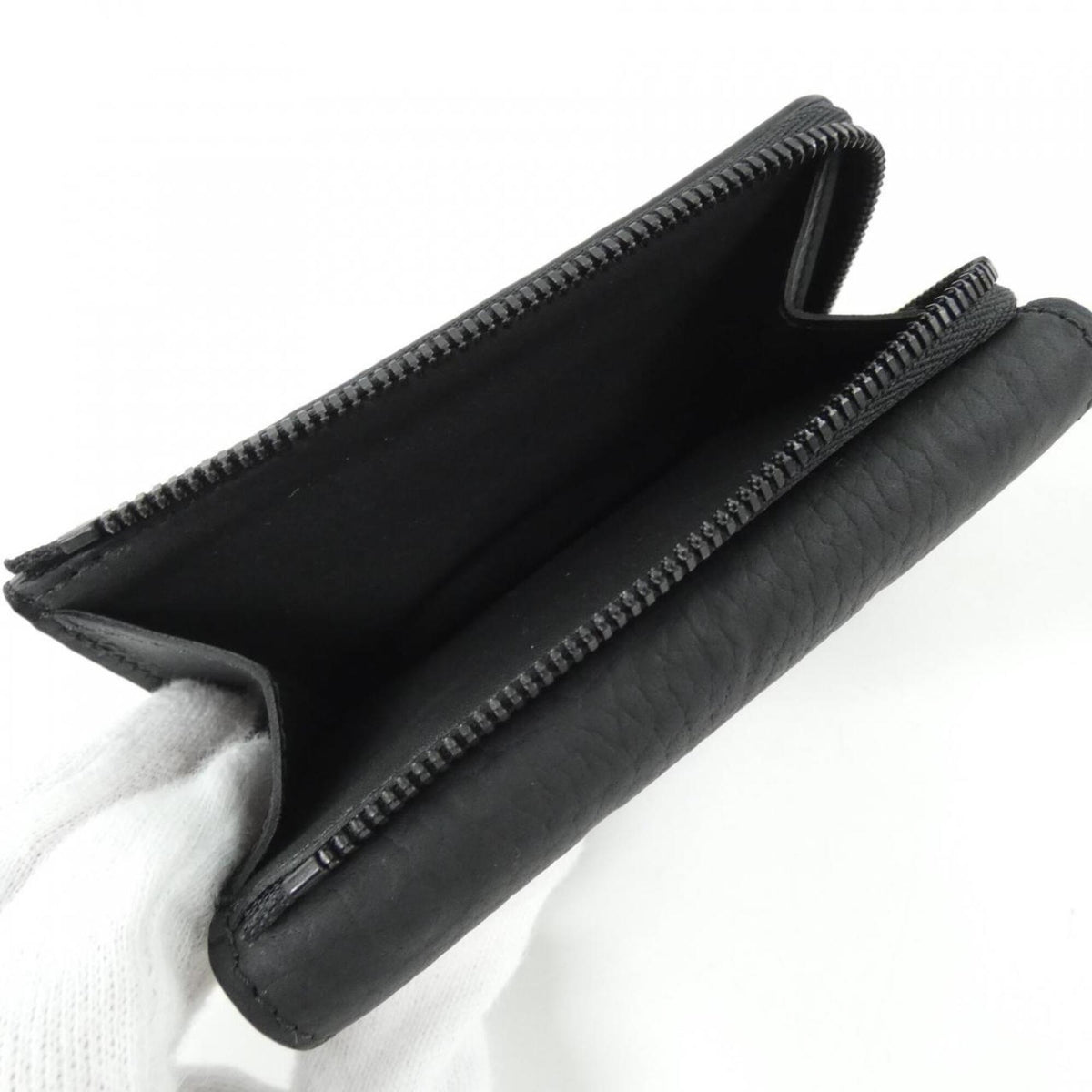 Louis Vuitton Black Leather Wallet (Tri-Fold) (Pre-Owned)
