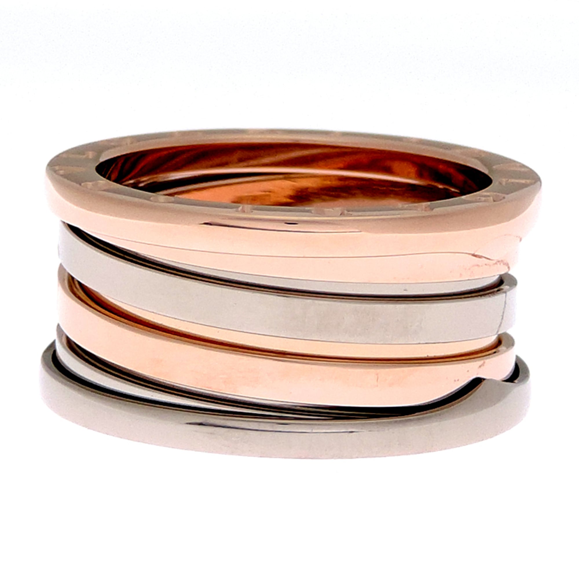 Bvlgari Pink Gold (18K) White Gold (18K) Band Ring (Pre-Owned)