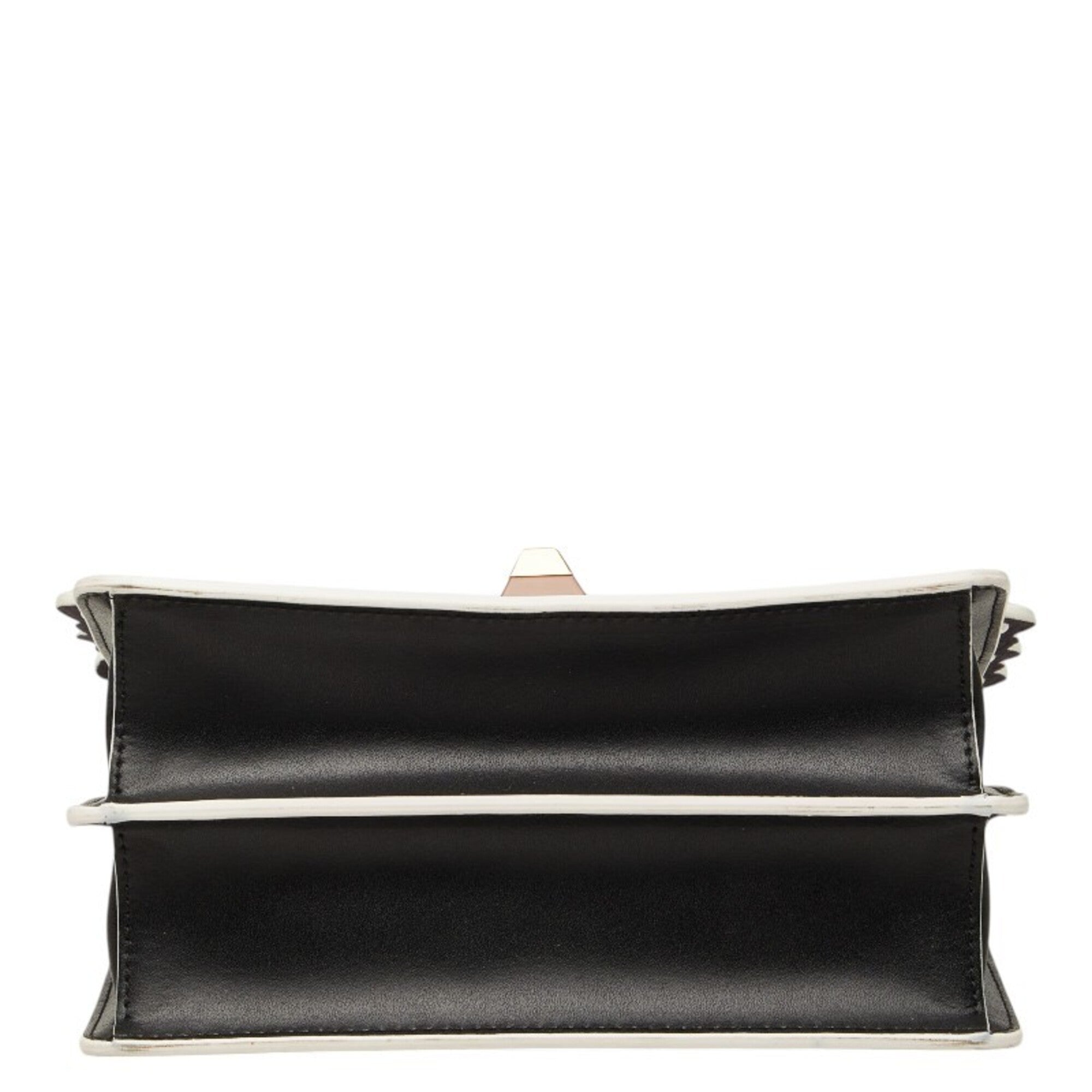 Fendi Black Brown Leather Handbag Shoulder Bag (Pre-Owned)