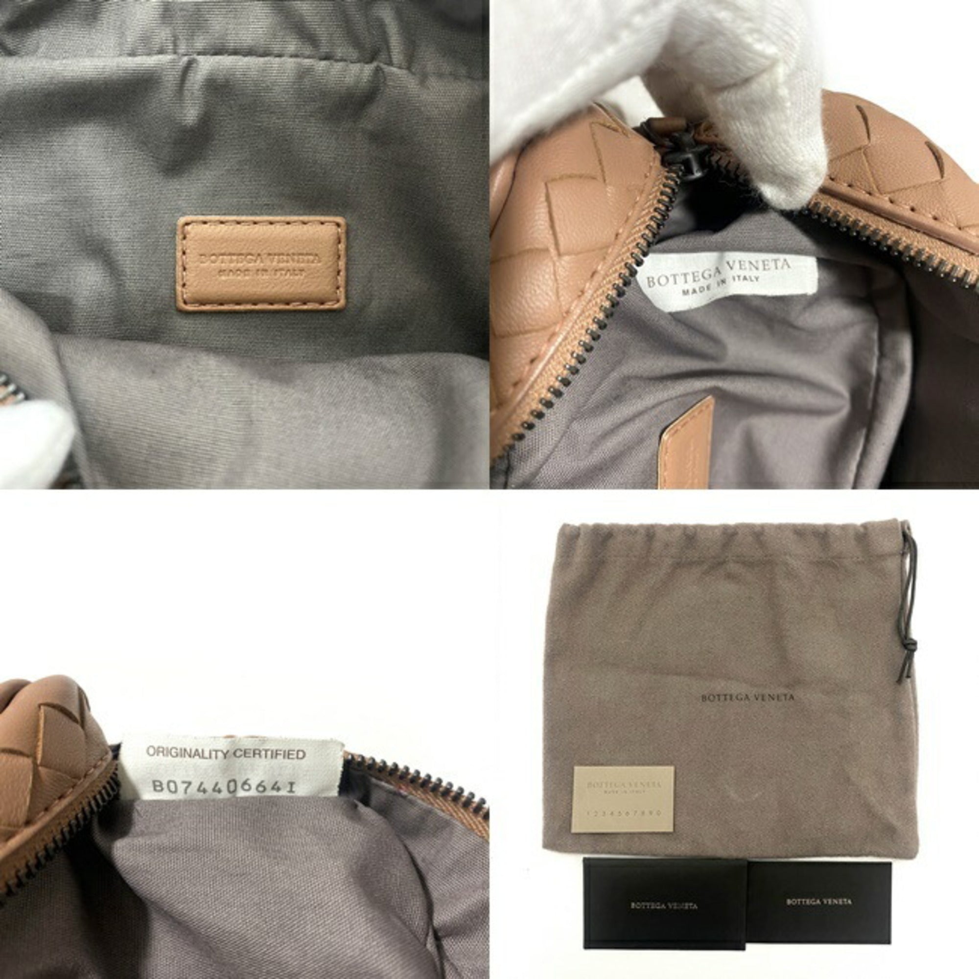 Bottega Veneta Intrecciato Pink Beige Leather Pouch (Pre-Owned)
