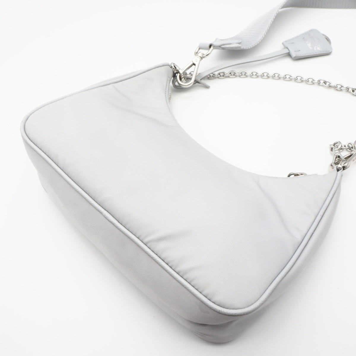 Prada Gray Nylon Shoulder Bag (Pre-Owned)