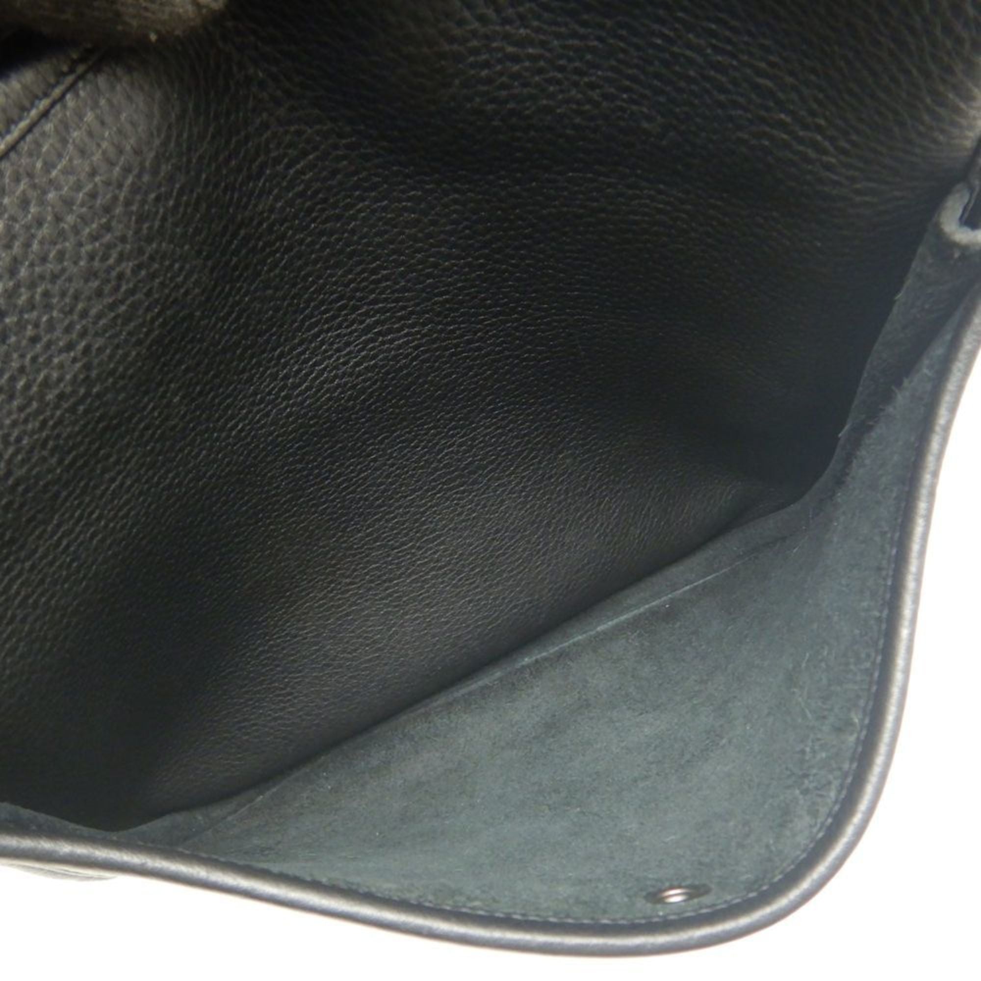 Hermes Black Taurillon Clemence Leather Shoulder Bag (Pre-Owned)
