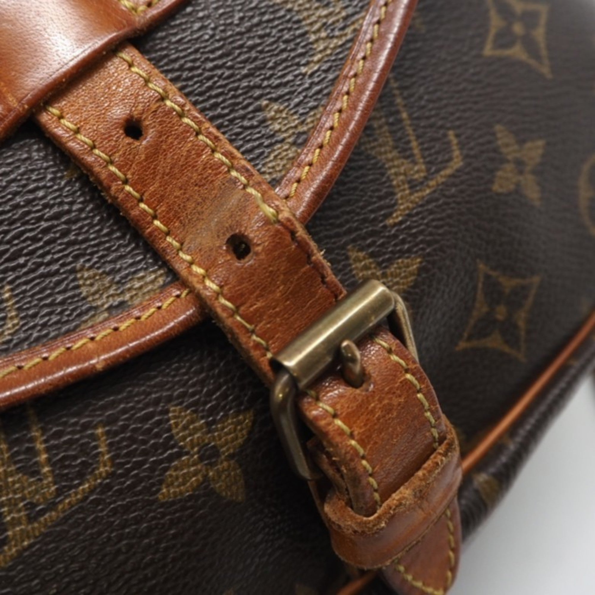 Louis Vuitton Monogram Brown Coated Canvas Leather Shoulder Bag (Pre-Owned)