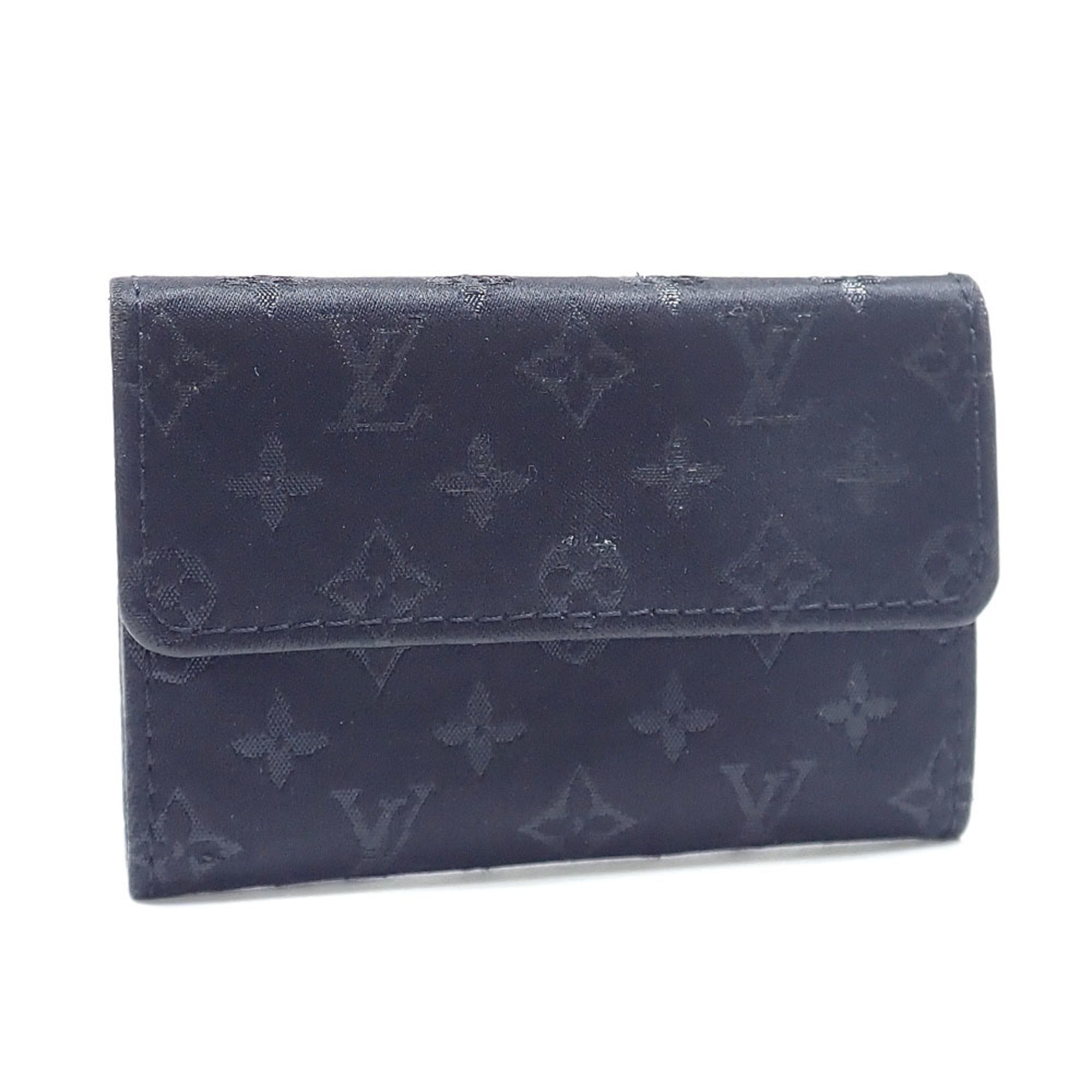 Louis Vuitton Monogram Satin Black Noir Monogram Satin Coin Purse/Coin Case (Pre-Owned)