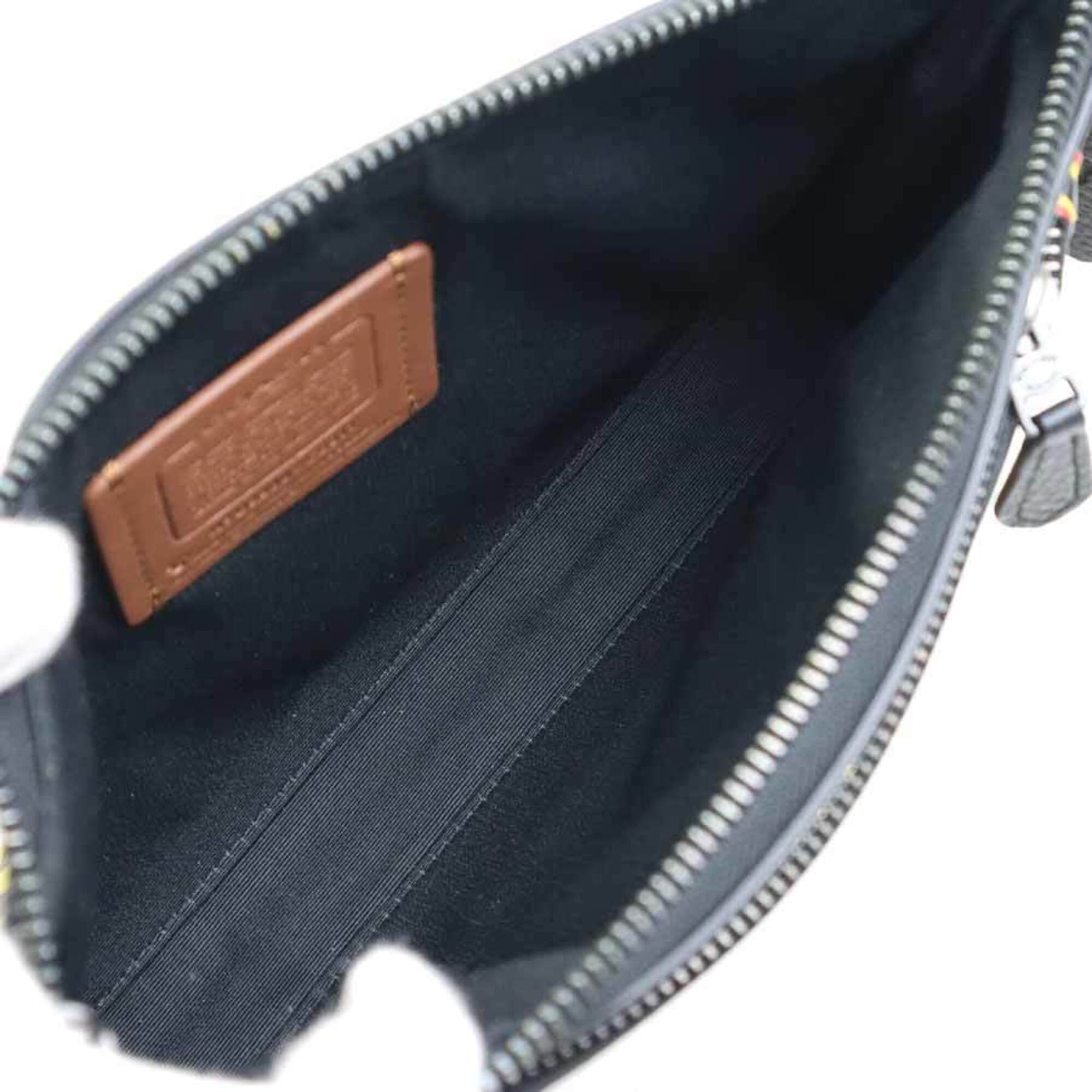 Coach Black Red Color Yellow Leather Shoulder Bag (Pre-Owned)