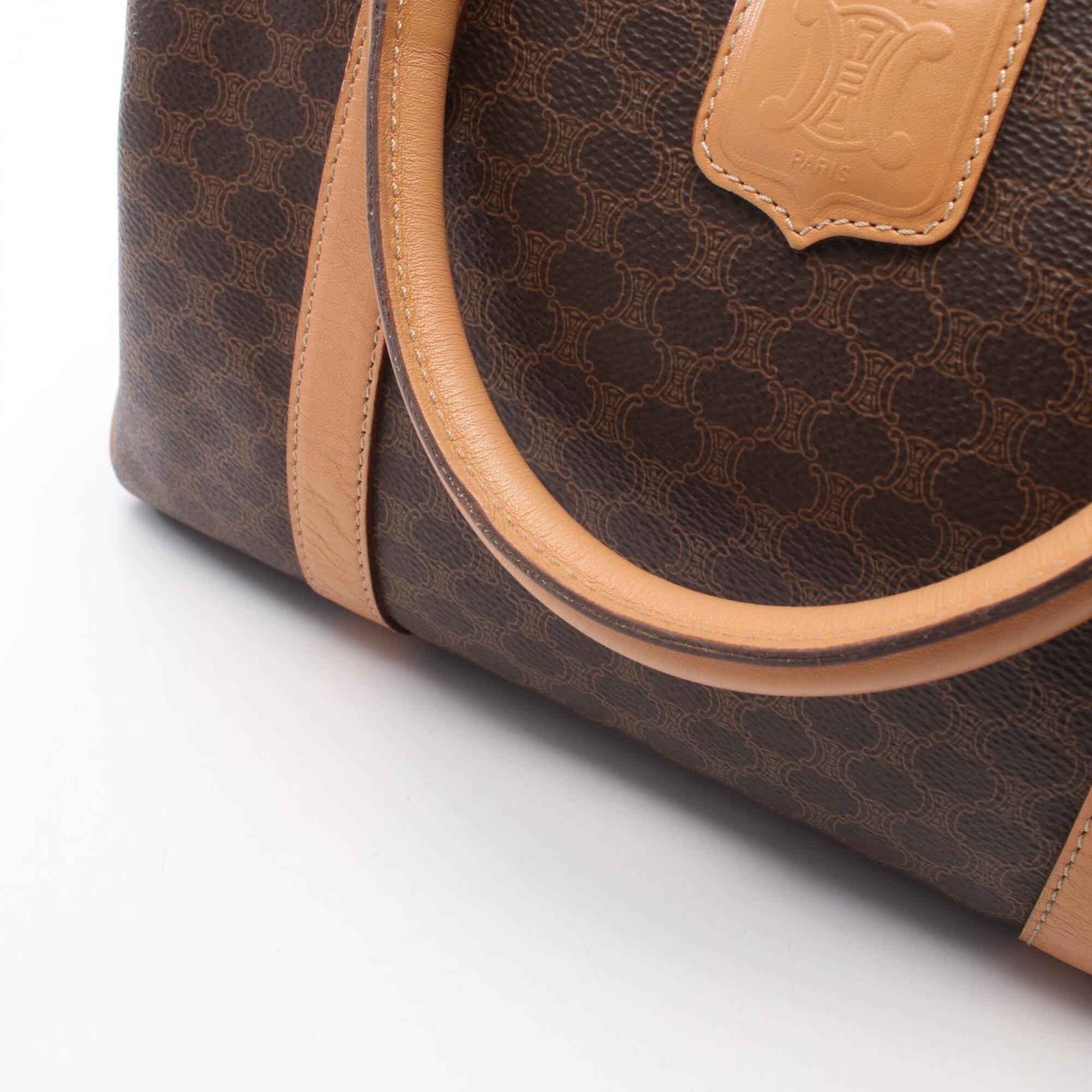 Celine Brown Coated Canvas Leather Handbag Tote Bag (Pre-Owned)