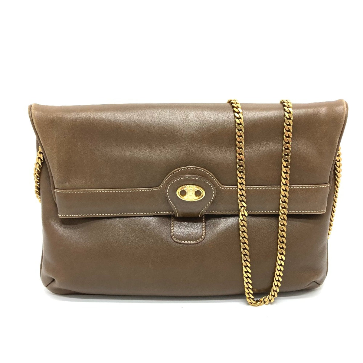 Celine Brown Leather Shoulder Bag (Pre-Owned)