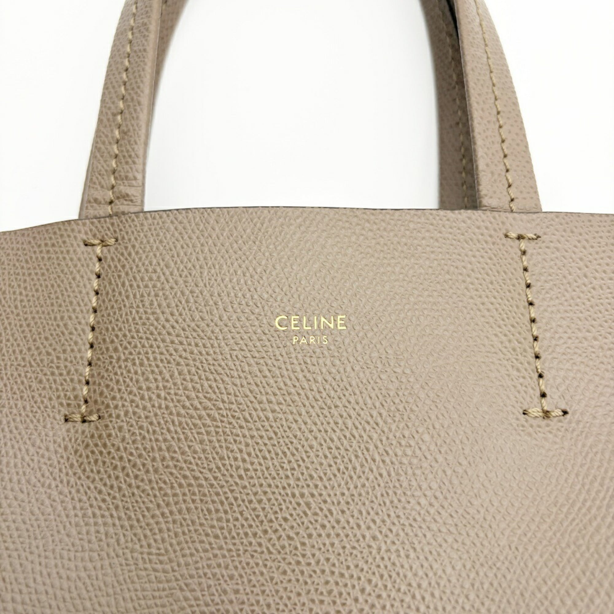Celine Grayish Leather Shoulder Bag Tote Bag (Pre-Owned)