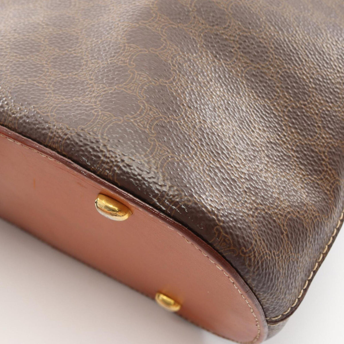 Celine Brown Coated Canvas Leather Handbag (Pre-Owned)