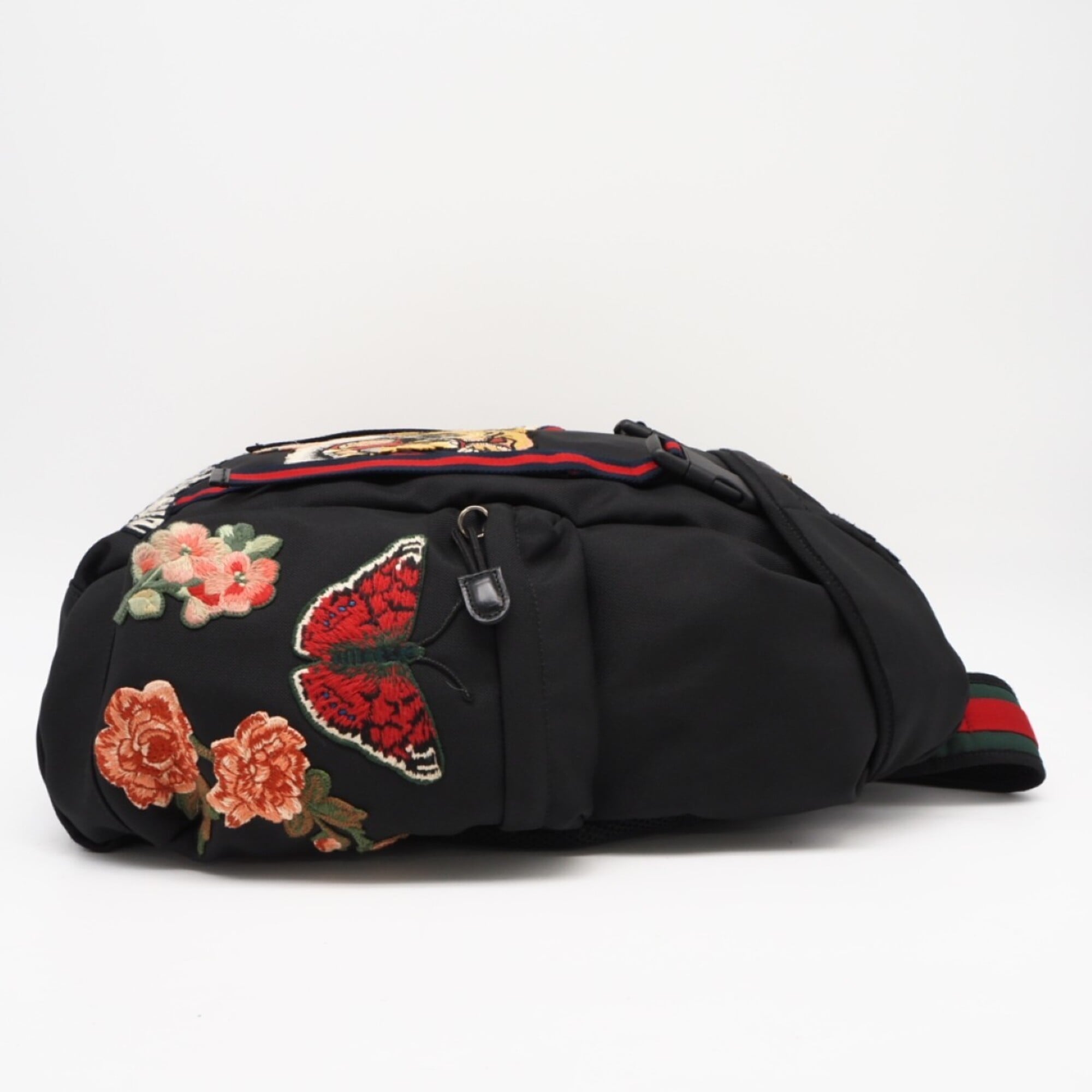 Gucci Black Multi-Color Nylon Backpack (Pre-Owned)